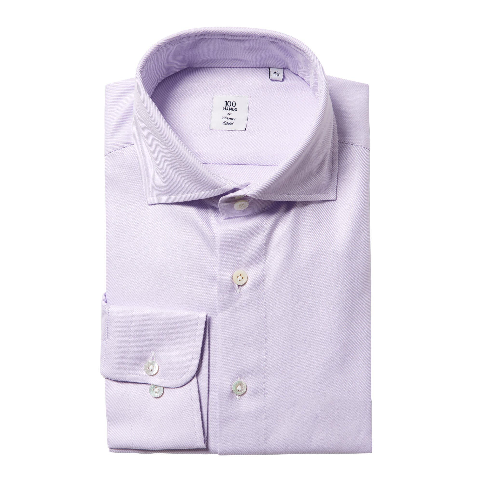 HENRY SARTORIAL X 100 HANDS Twill Shirt LAVENDER - Henry BucksShirts01AW240001 - LAVN - 39