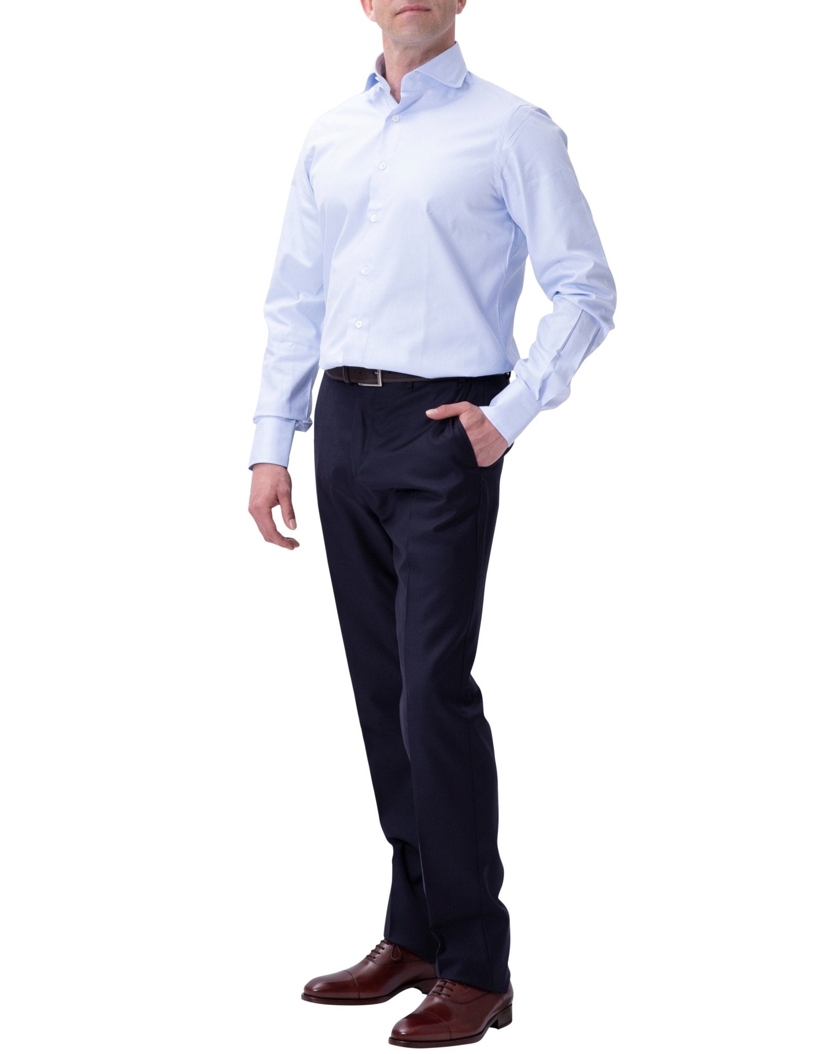 HENRY SARTORIAL x 100 HANDS Twill Shirt SKY - Henry BucksShirts01AW20062 - SKY - 37