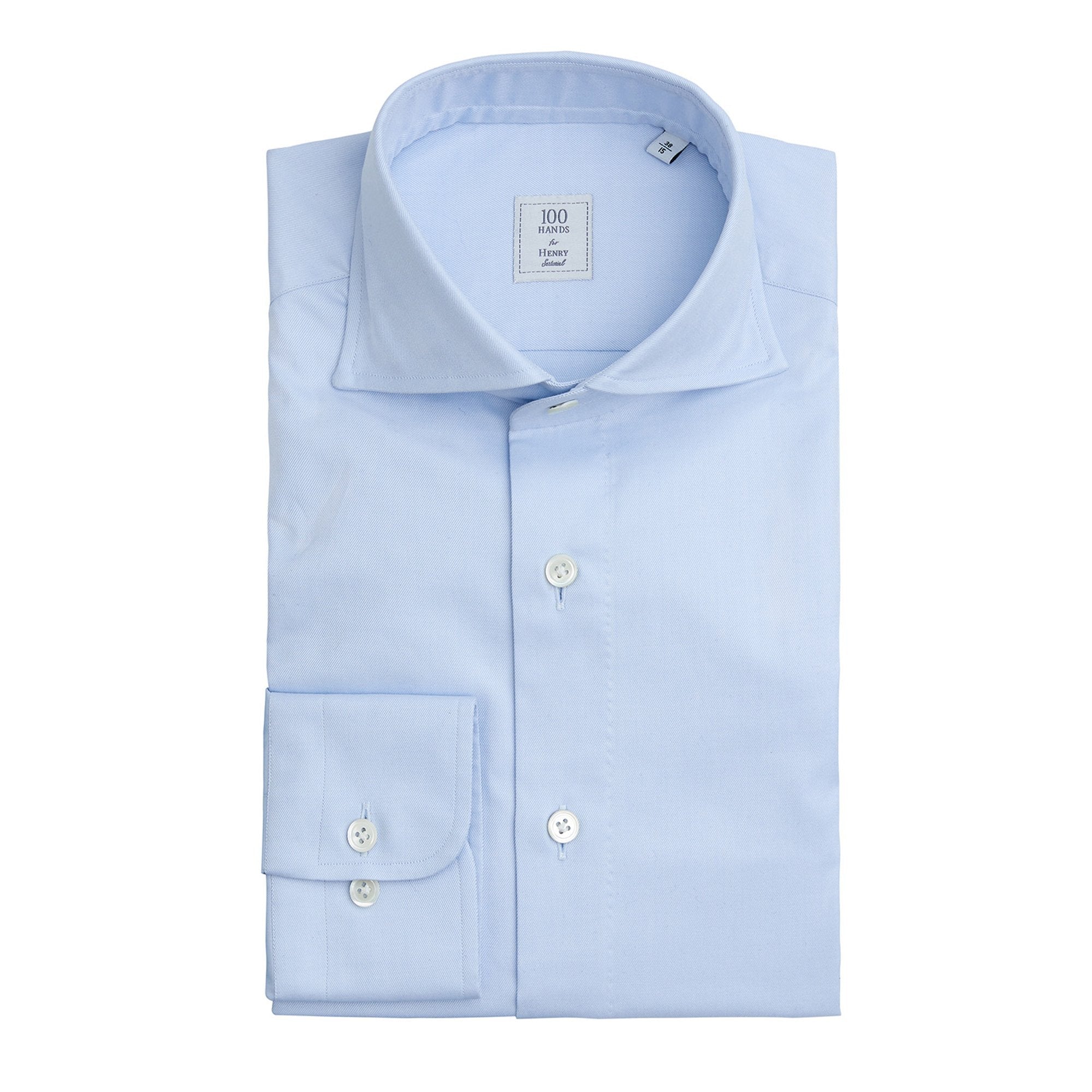 HENRY SARTORIAL x 100 HANDS Twill Shirt SKY - Henry BucksShirts01AW20062 - SKY - 37