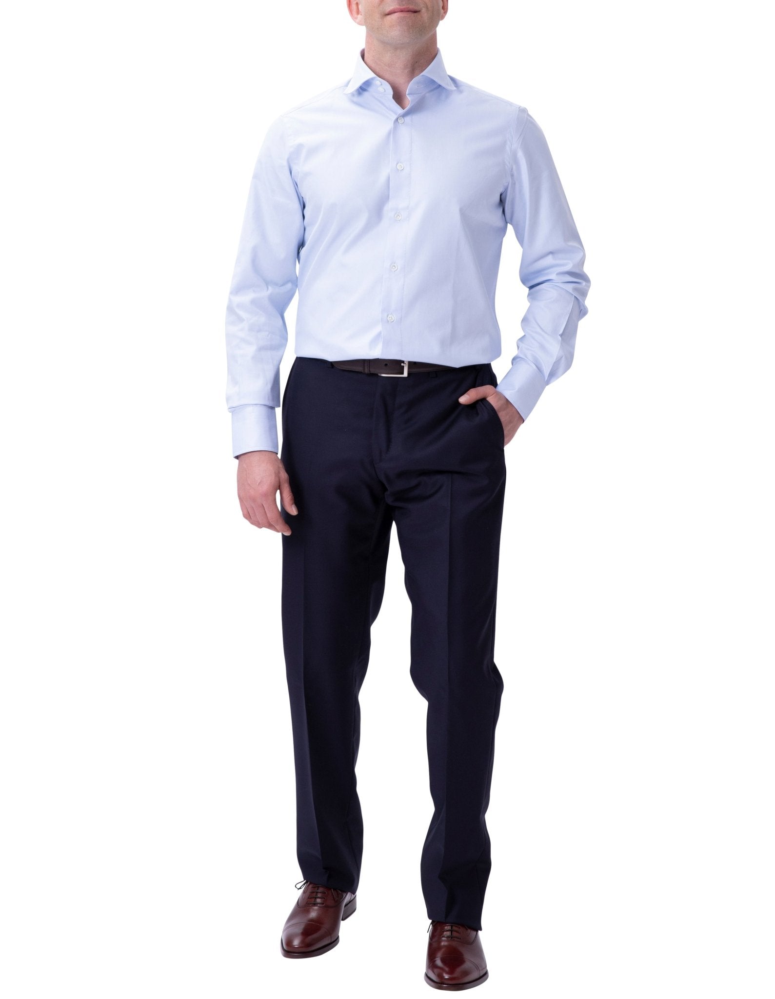 HENRY SARTORIAL x 100 HANDS Twill Shirt SKY - Henry BucksShirts01AW20062 - SKY - 37