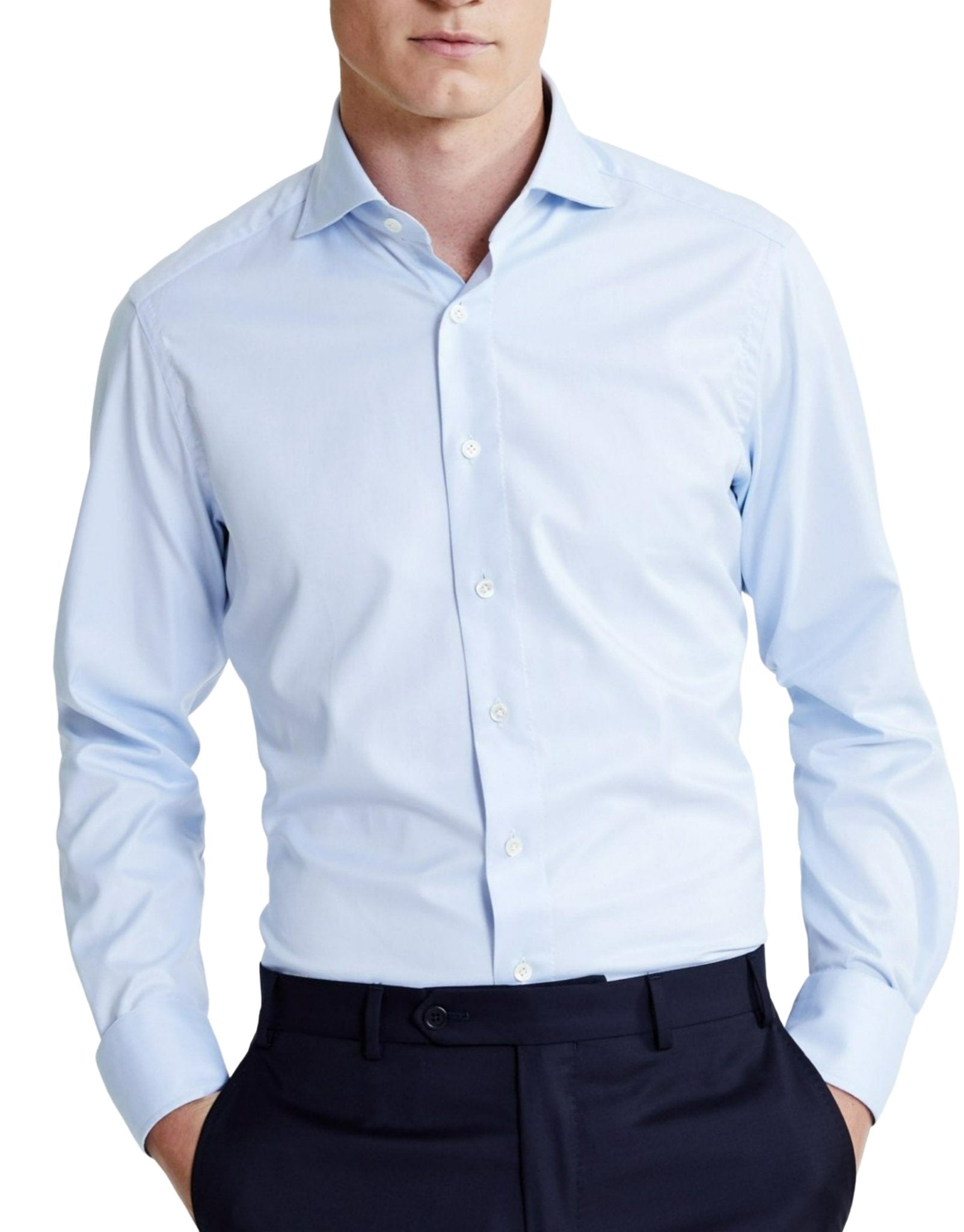 HENRY SARTORIAL x 100 HANDS Twill Shirt SKY - Henry BucksShirts01AW20062 - SKY - 37