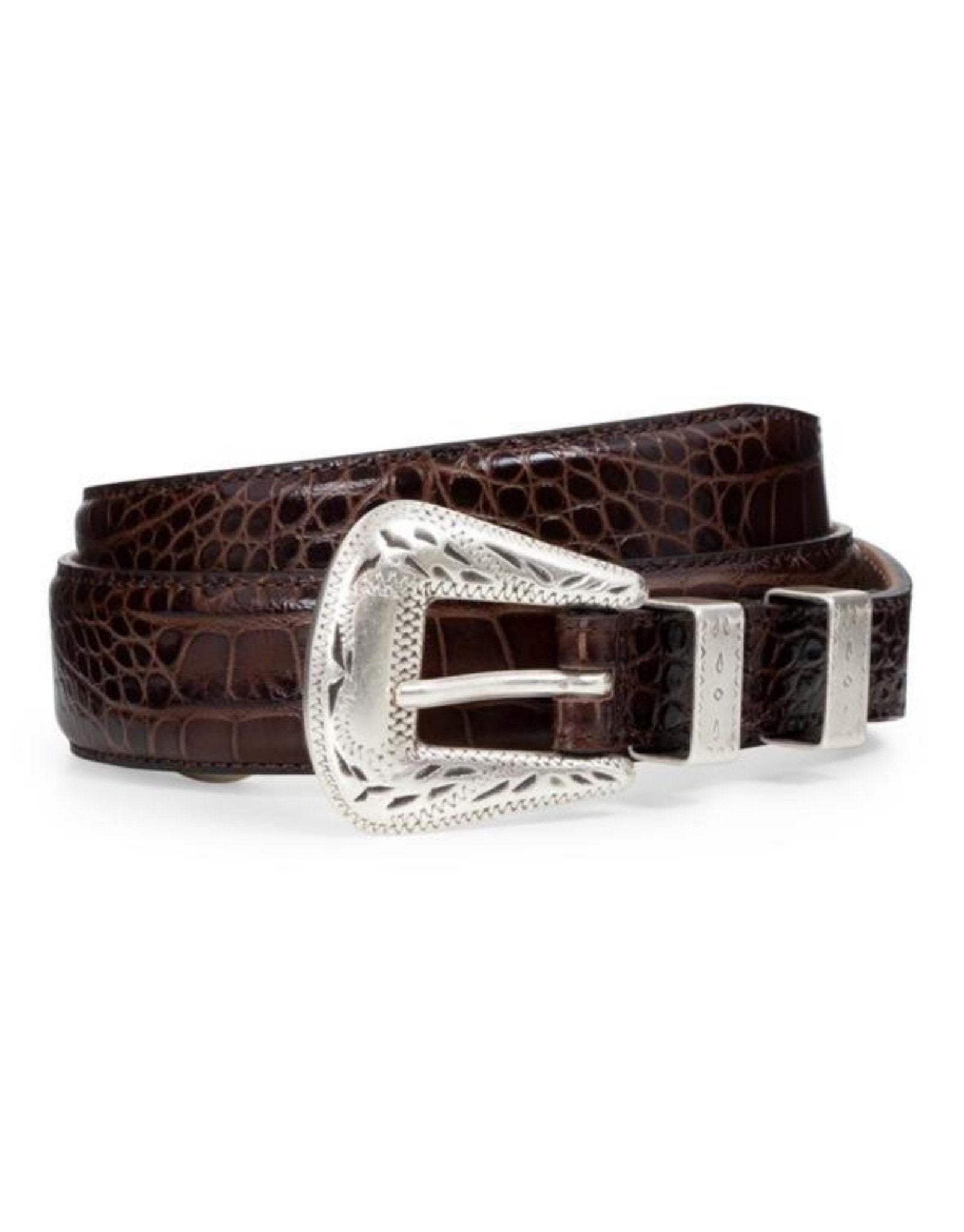 HENRY SARTORIAL X ADRIANO MENEGHETTI Croc Leather Belt DARK BROWN - Henry BucksBelts35AW21CROC - BRDK - 85