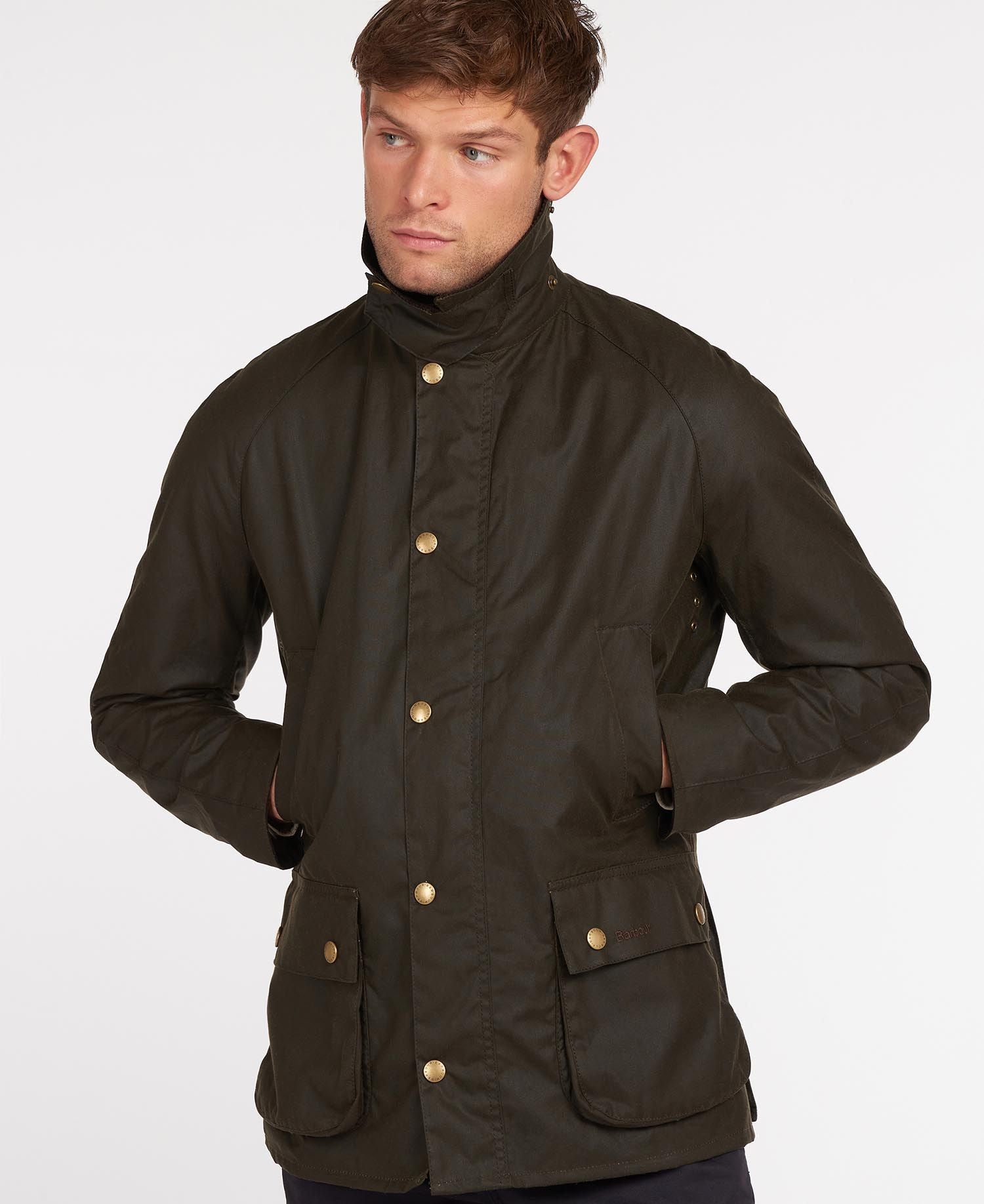 HENRY SARTORIAL X BARBOUR Ashby Wax Jacket OLIVE - Henry BucksCasual Jackets38AW200078 - OLIVE - SM