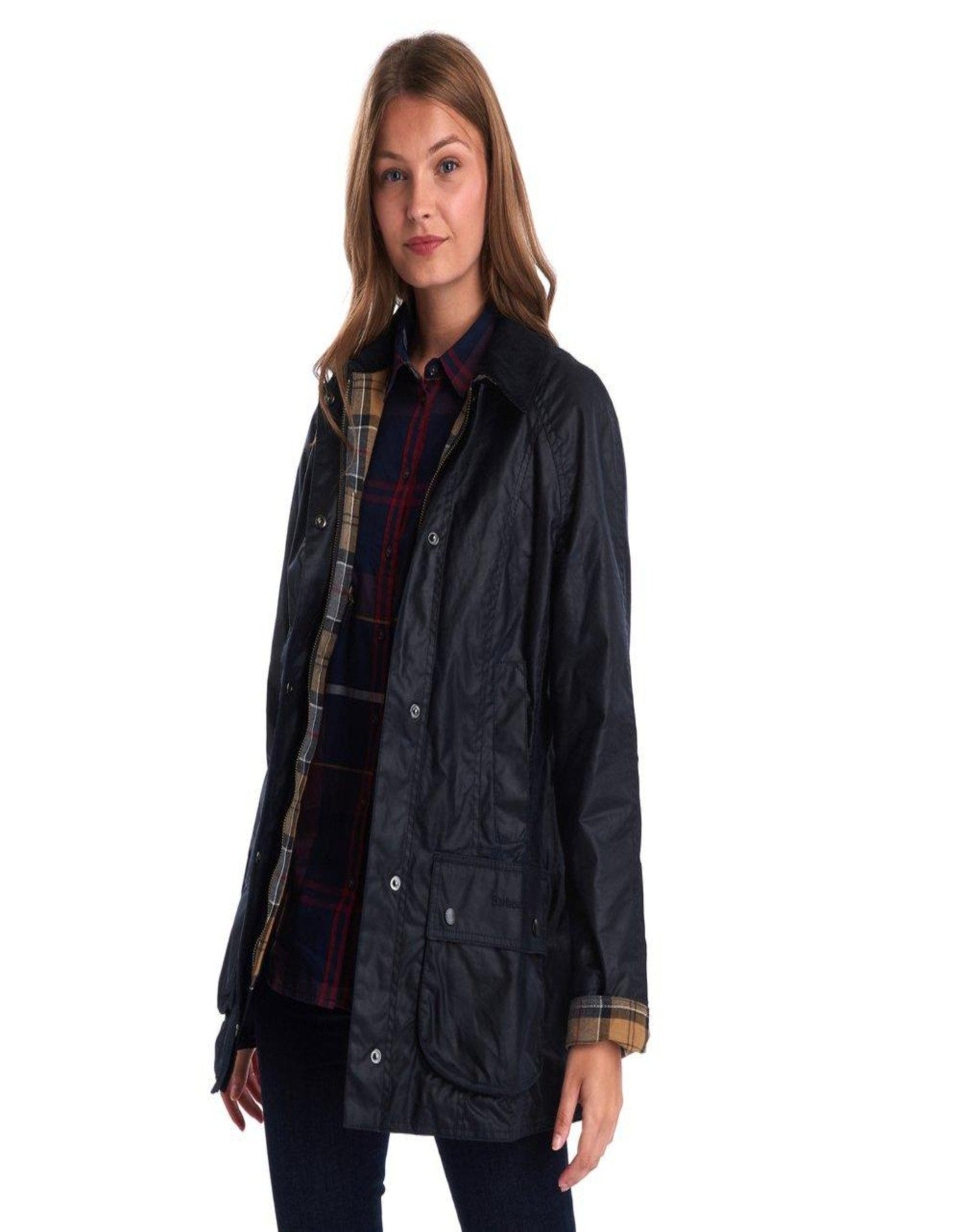 HENRY SARTORIAL x BARBOUR Women Beadnell Wax Jacket NAVY - Henry BucksOvercoats40AW200667 - NAVY - 6