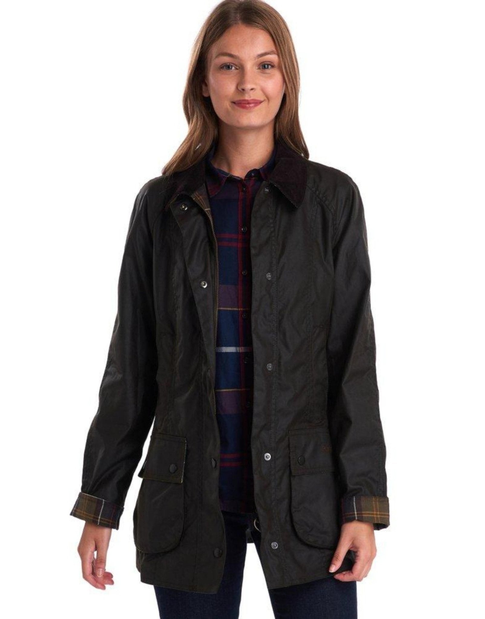 HENRY SARTORIAL x BARBOUR Women Beadnell Wax Jacket OLIVE - Henry BucksOvercoats40AW206680 - OLIVE - 8