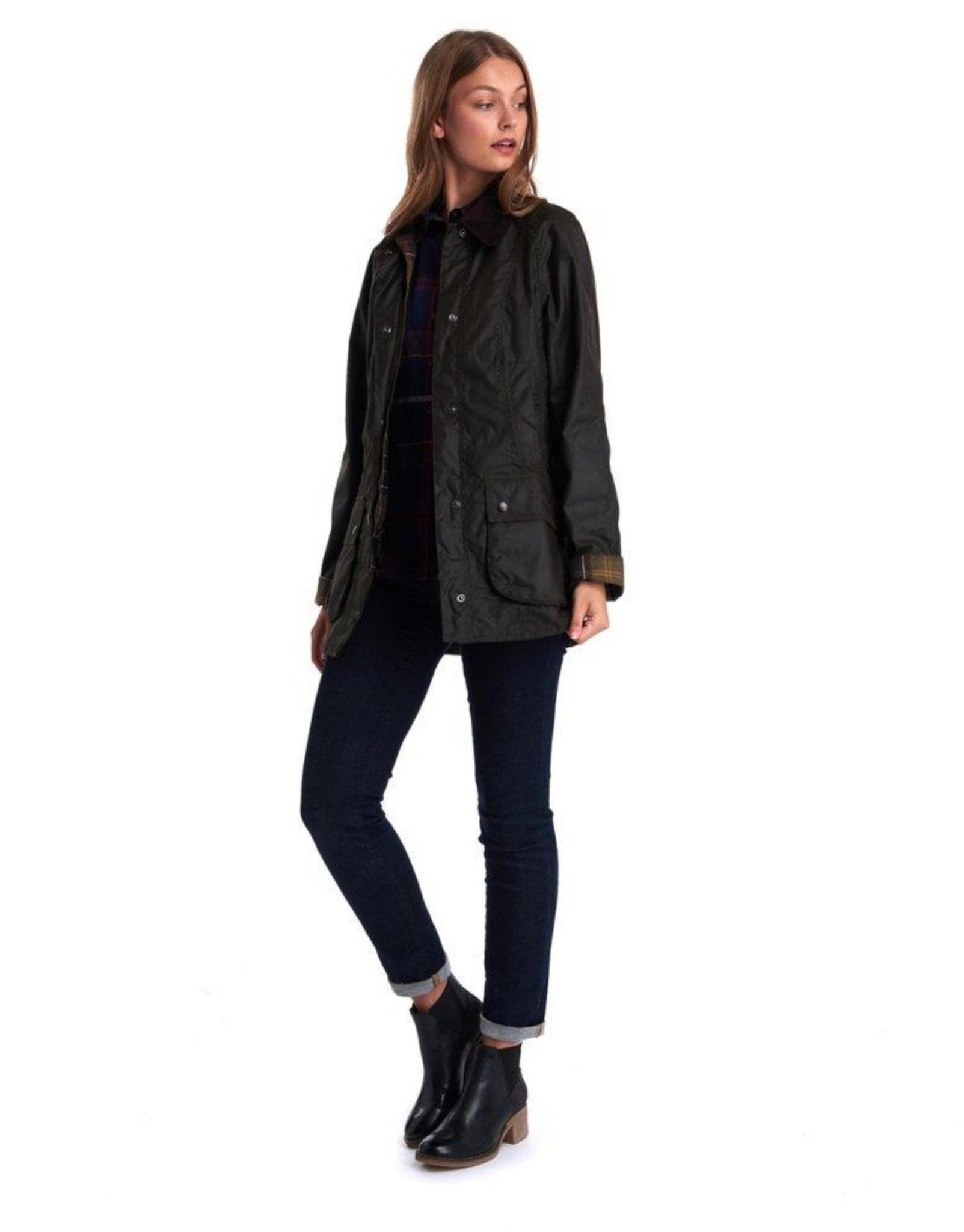 HENRY SARTORIAL x BARBOUR Women Beadnell Wax Jacket OLIVE - Henry BucksOvercoats40AW206680 - OLIVE - 8