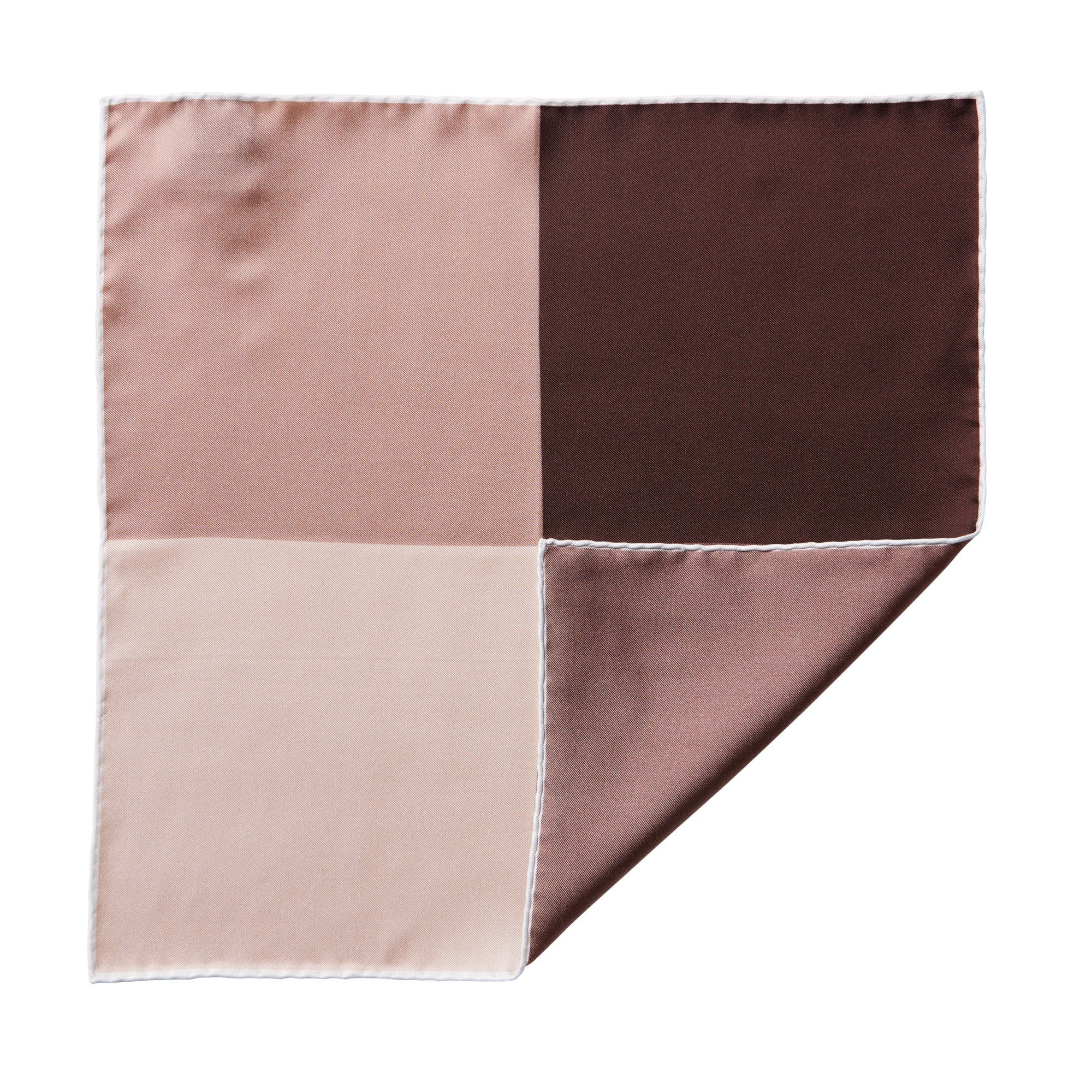 HENRY SARTORIAL X CANTINI Colour Block Pocket Square BROWN MULTI - Henry BucksPocket Squares68AW240089 - BROWNMULTI