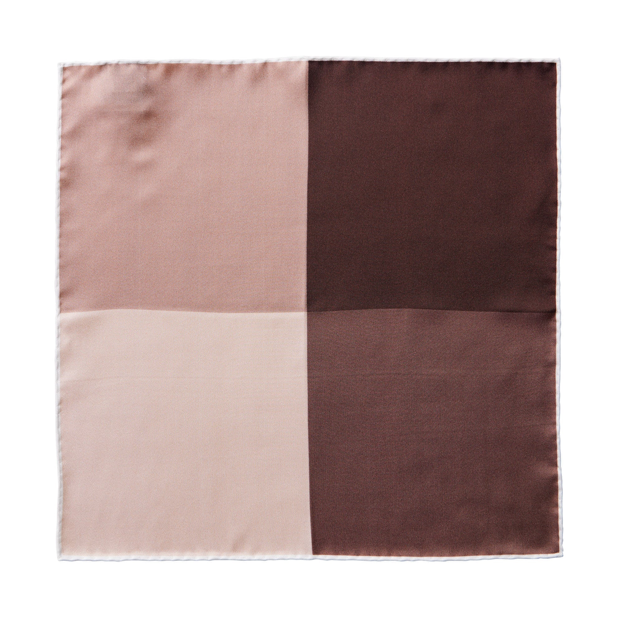 HENRY SARTORIAL X CANTINI Colour Block Pocket Square BROWN MULTI - Henry BucksPocket Squares68AW240089 - BROWNMULTI