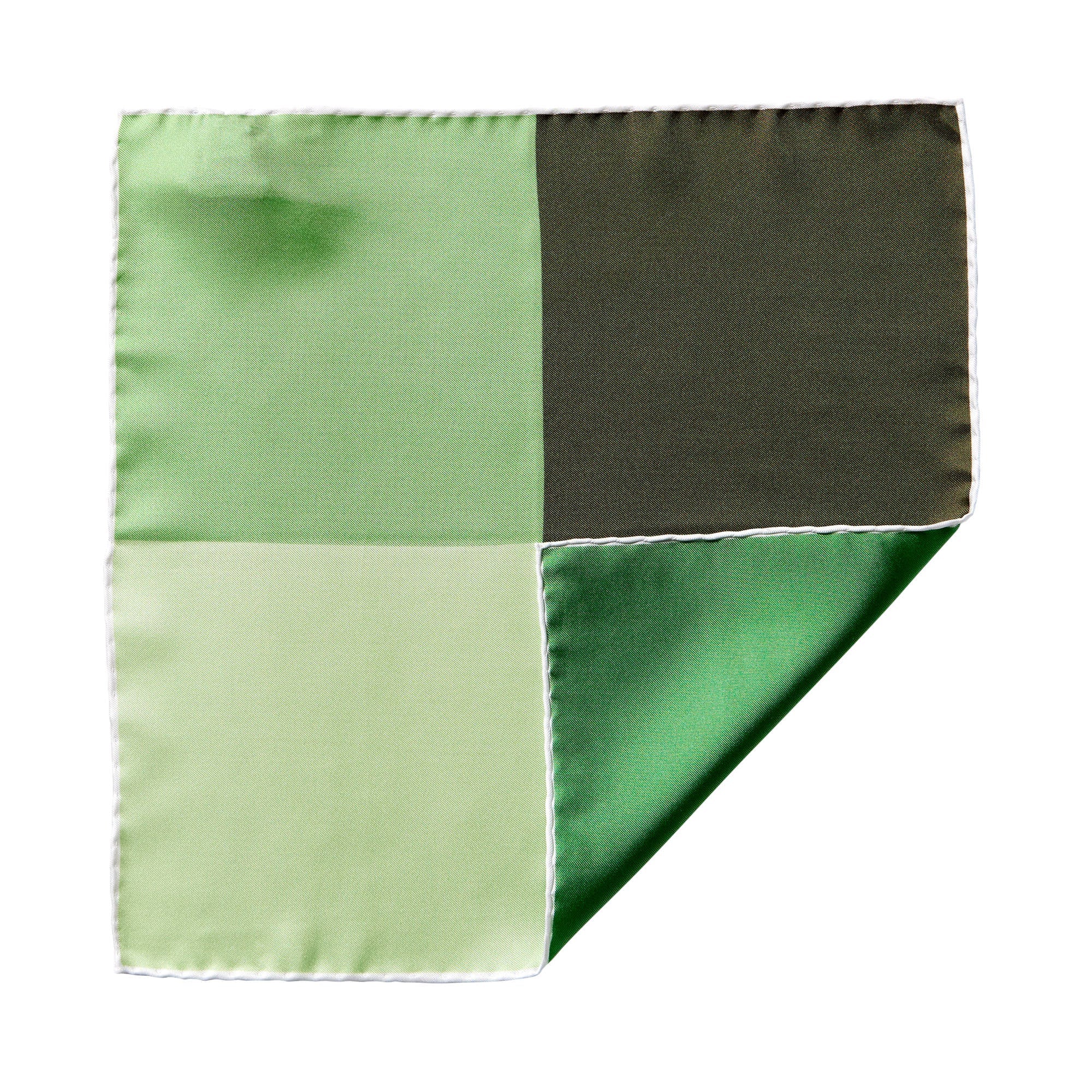 HENRY SARTORIAL X CANTINI Colour Block Pocket Square GREEN MULTI - Henry BucksPocket Squares68AW240089 - GRNMULTI