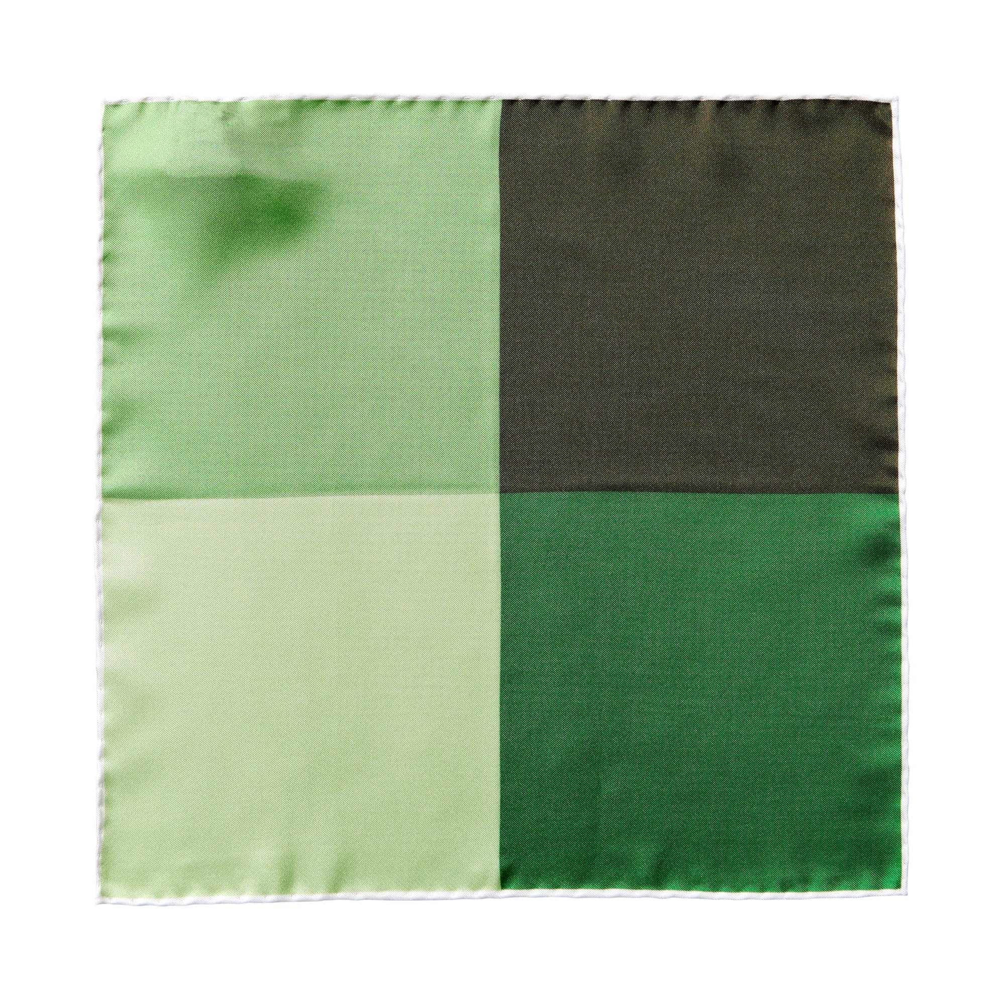 HENRY SARTORIAL X CANTINI Colour Block Pocket Square GREEN MULTI - Henry BucksPocket Squares68AW240089 - GRNMULTI