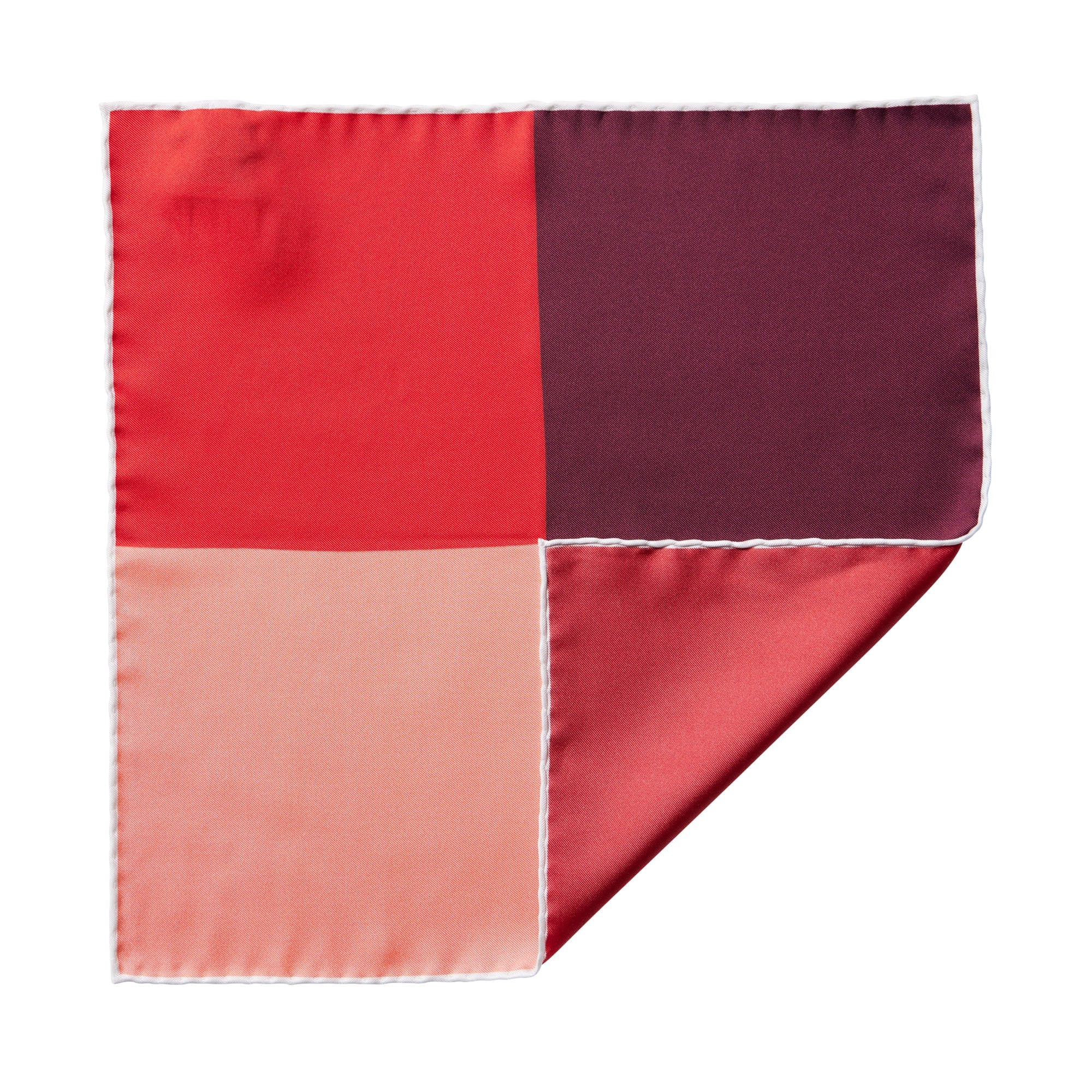 HENRY SARTORIAL X CANTINI Colour Block Pocket Square RED MULTI - Henry BucksPocket Squares68AW240089 - RDMLTI