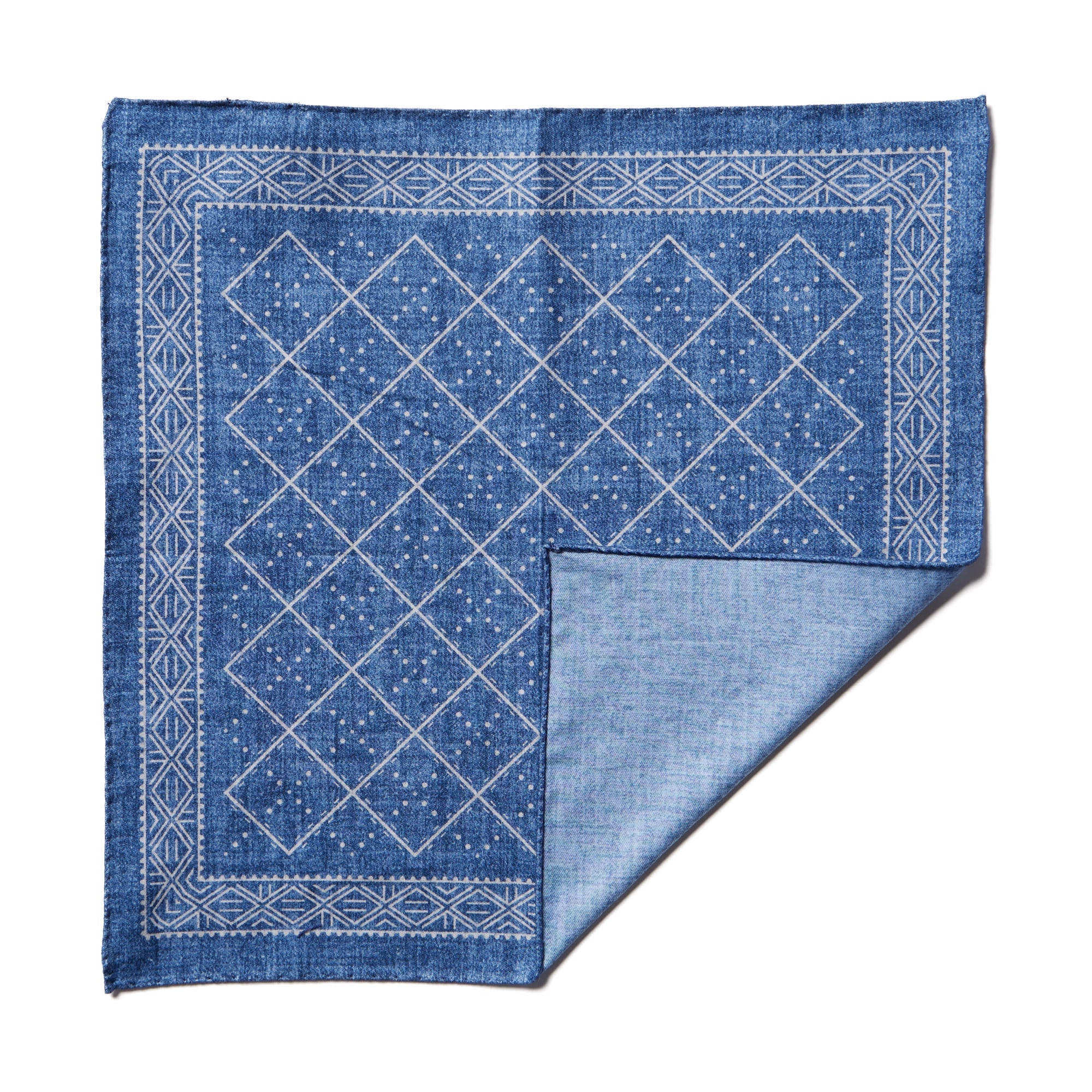 HENRY SARTORIAL X CANTINI Cotton Pocket Square BLUE - Henry BucksPocket Squares68AW240090 - BLUE