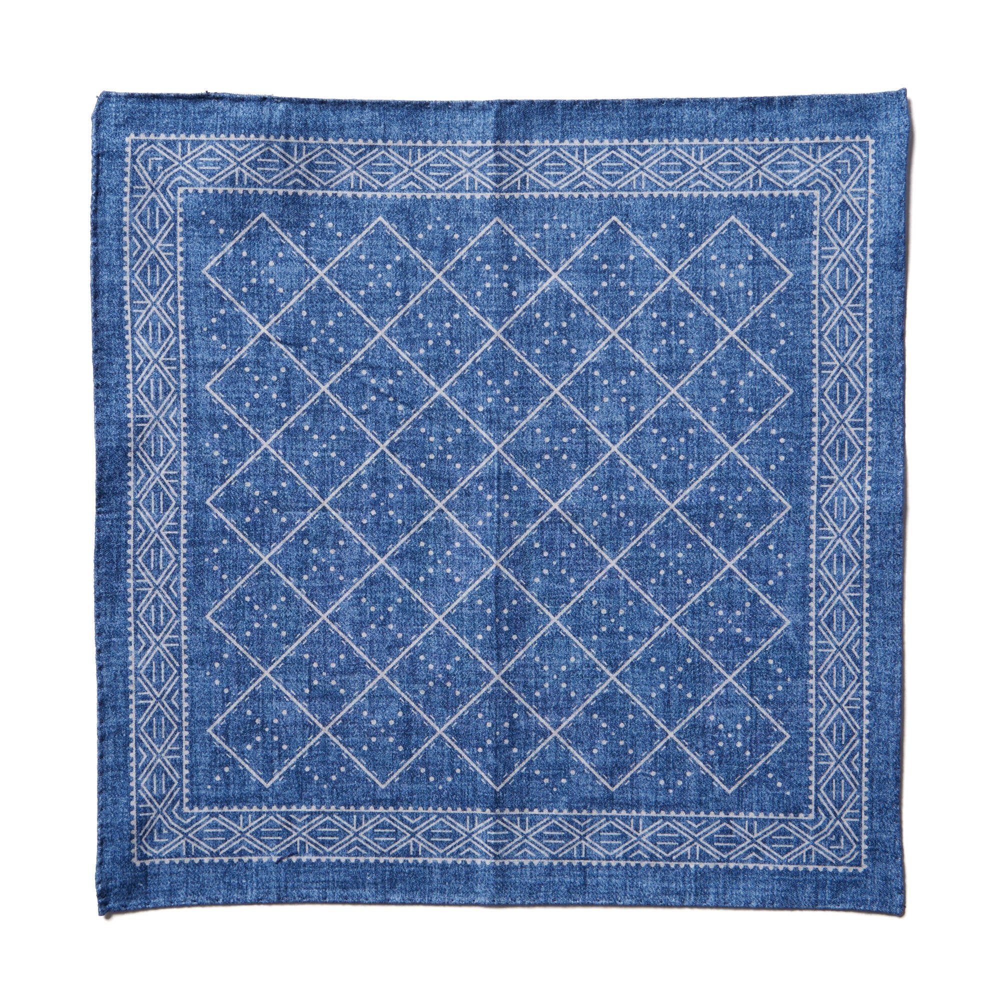 HENRY SARTORIAL X CANTINI Cotton Pocket Square BLUE - Henry BucksPocket Squares68AW240090 - BLUE