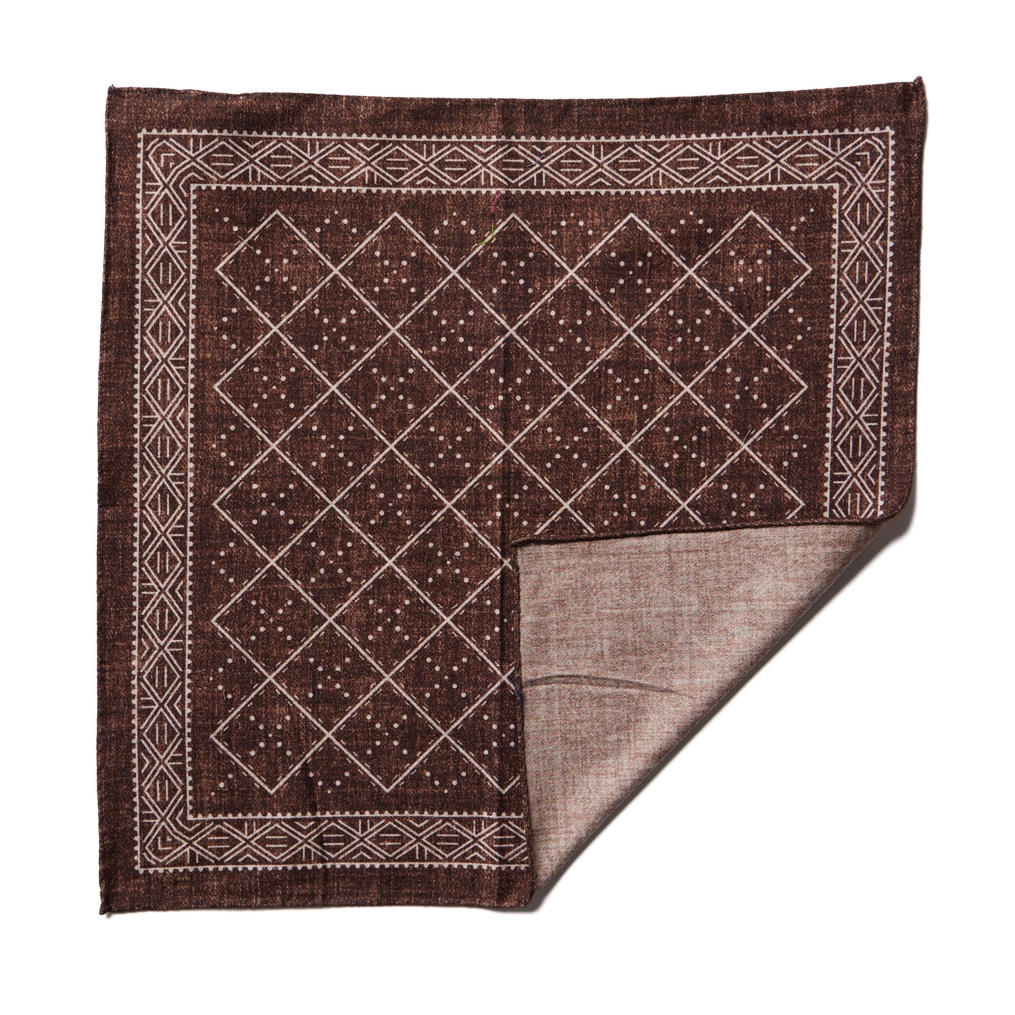 HENRY SARTORIAL X CANTINI Cotton Pocket Square BROWN - Henry BucksPocket Squares68AW240090 - BRWN