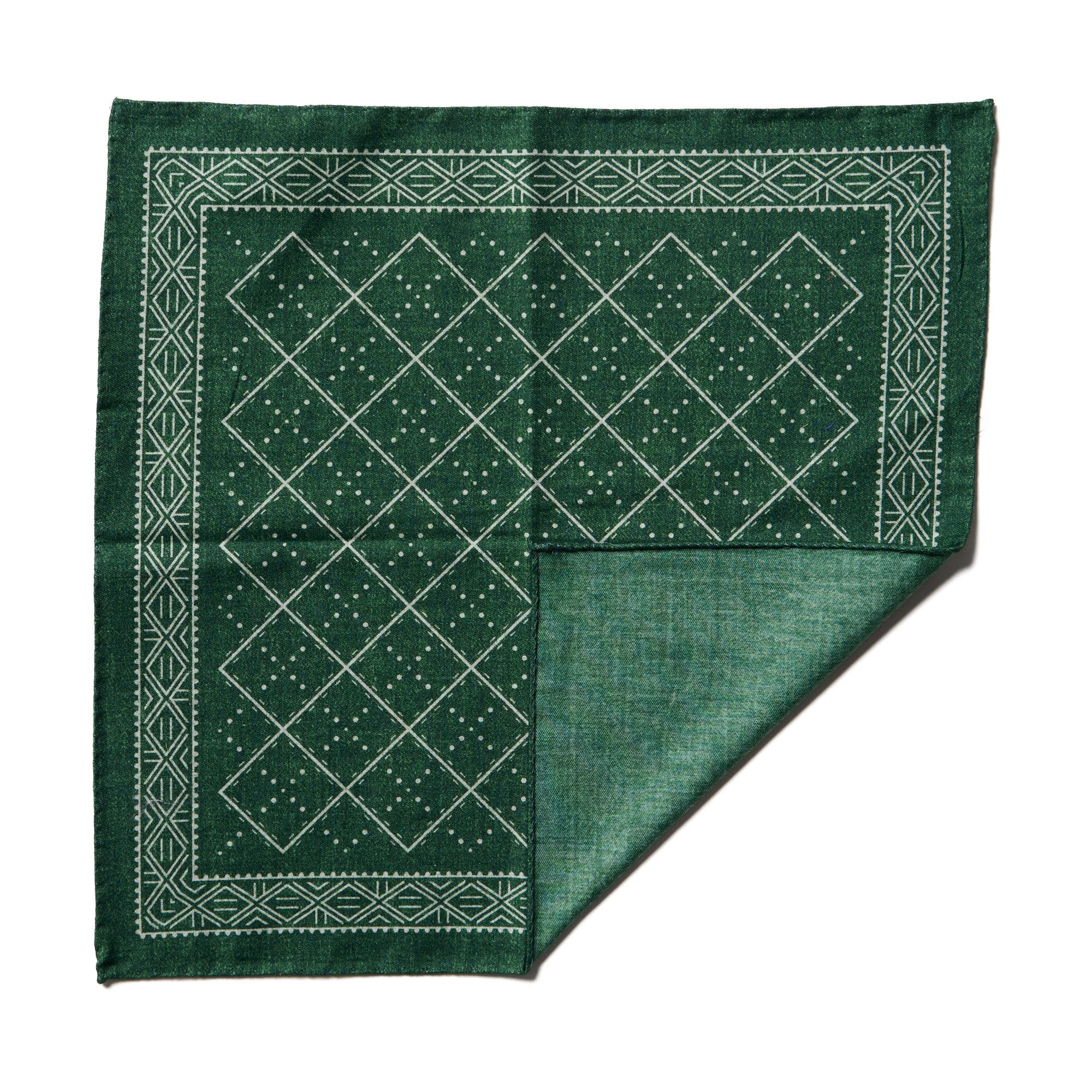 HENRY SARTORIAL X CANTINI Cotton Pocket Square GREEN - Henry BucksPocket Squares68AW240090 - GREN