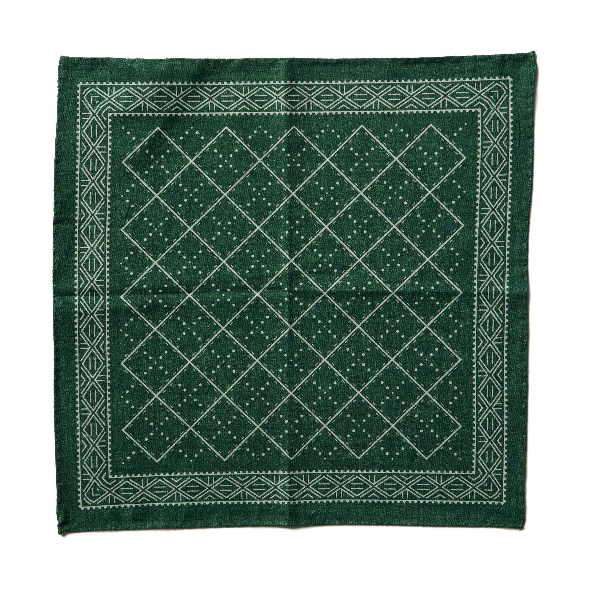 HENRY SARTORIAL X CANTINI Cotton Pocket Square GREEN - Henry BucksPocket Squares68AW240090 - GREN