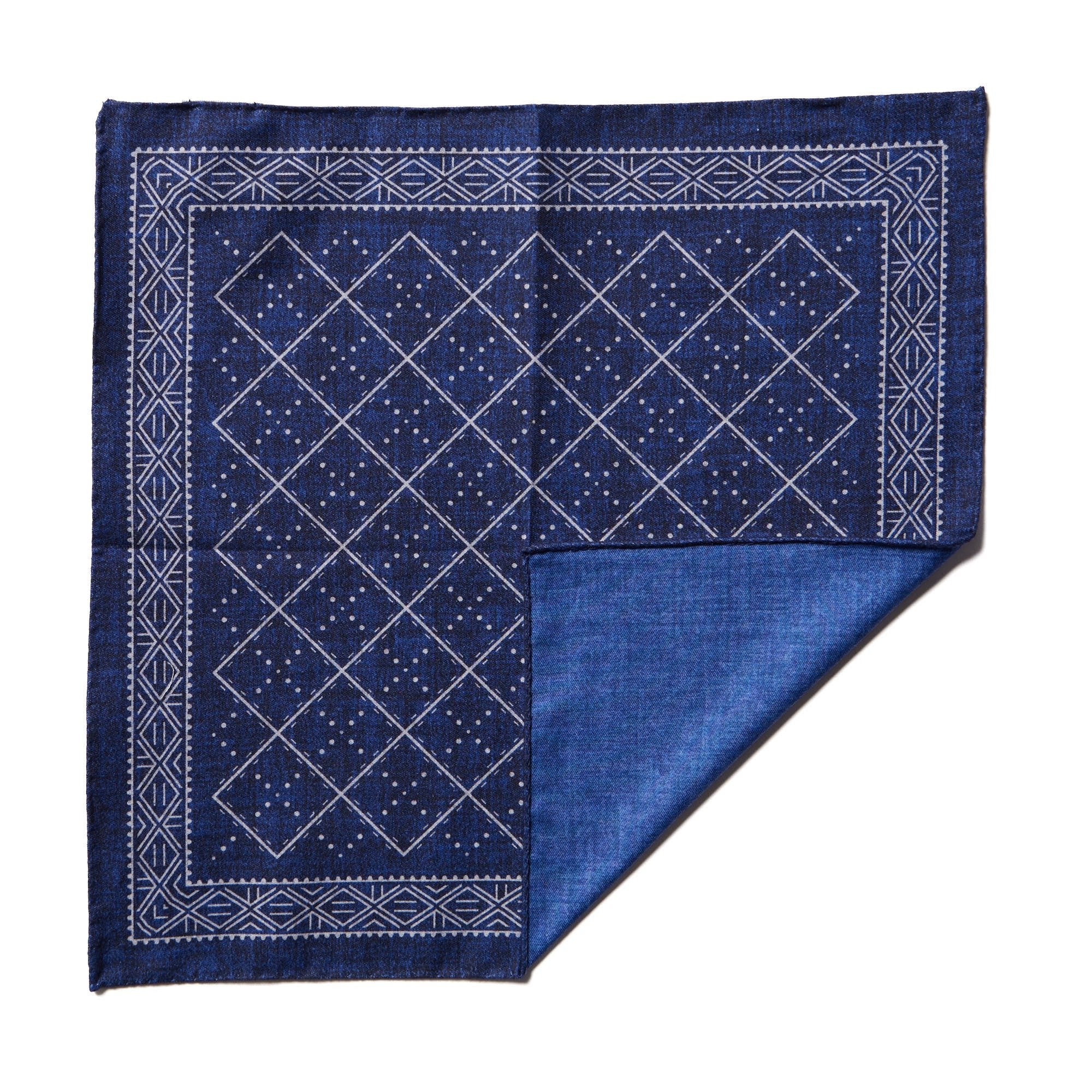 HENRY SARTORIAL X CANTINI Cotton Pocket Square NAVY - Henry BucksPocket Squares68AW240090 - NAVY