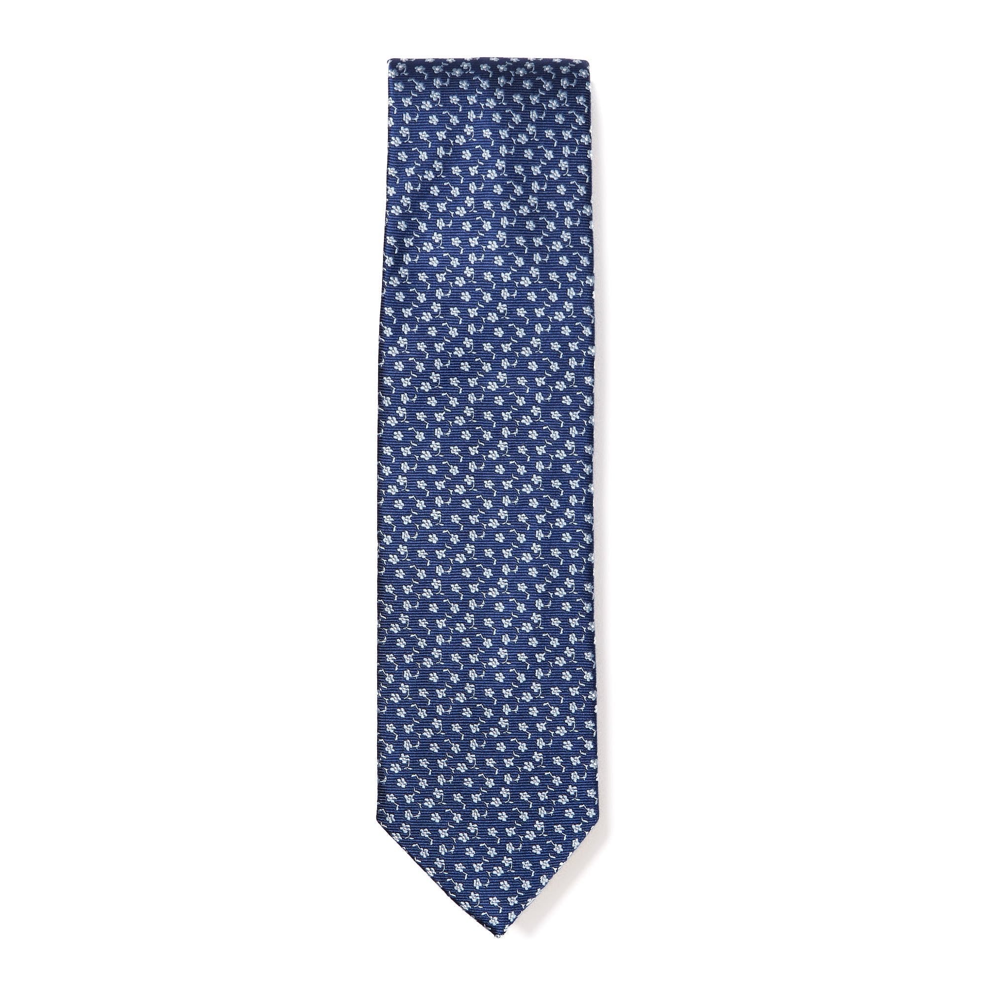 HENRY SARTORIAL X CANTINI Floral Silk Tie NAVY/GREY - Henry BucksTies68AW240072 - NVYGRY