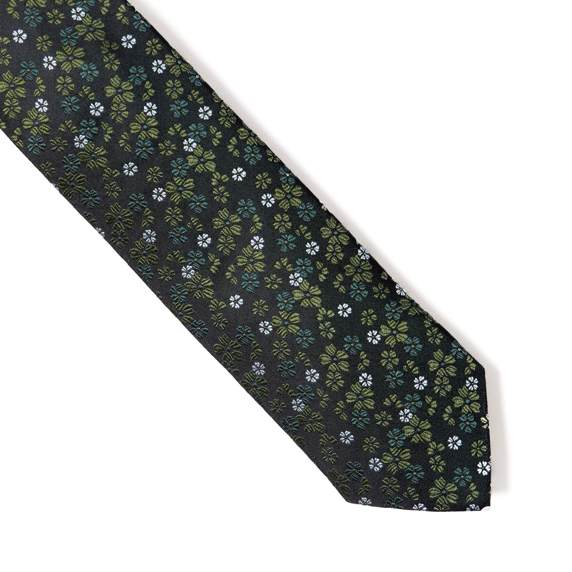 HENRY SARTORIAL X CANTINI Floral Silk Tie OLIVE - Henry BucksTies68AW240071 - OLIVE