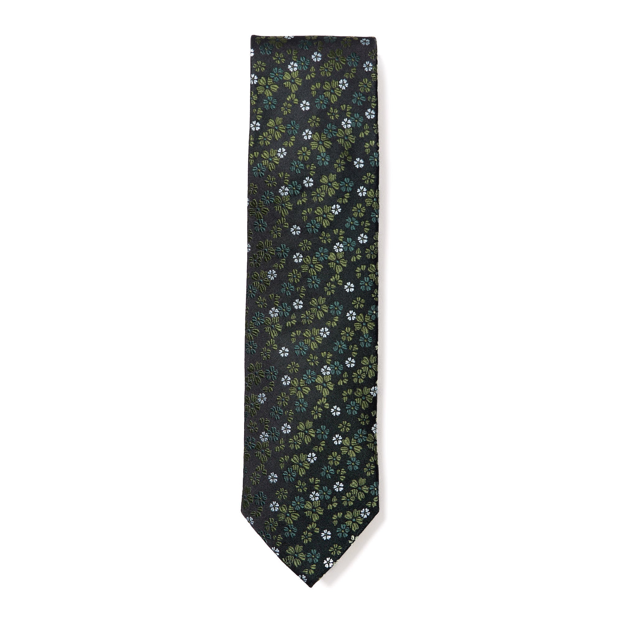 HENRY SARTORIAL X CANTINI Floral Silk Tie OLIVE - Henry BucksTies68AW240071 - OLIVE