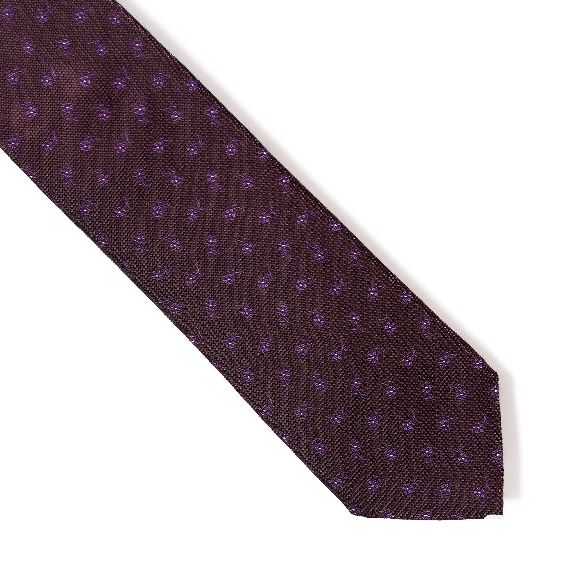 HENRY SARTORIAL X CANTINI Floral Tie DARK RED/BURGUNDY - Henry BucksTies68AW240070 - DRED/BURG