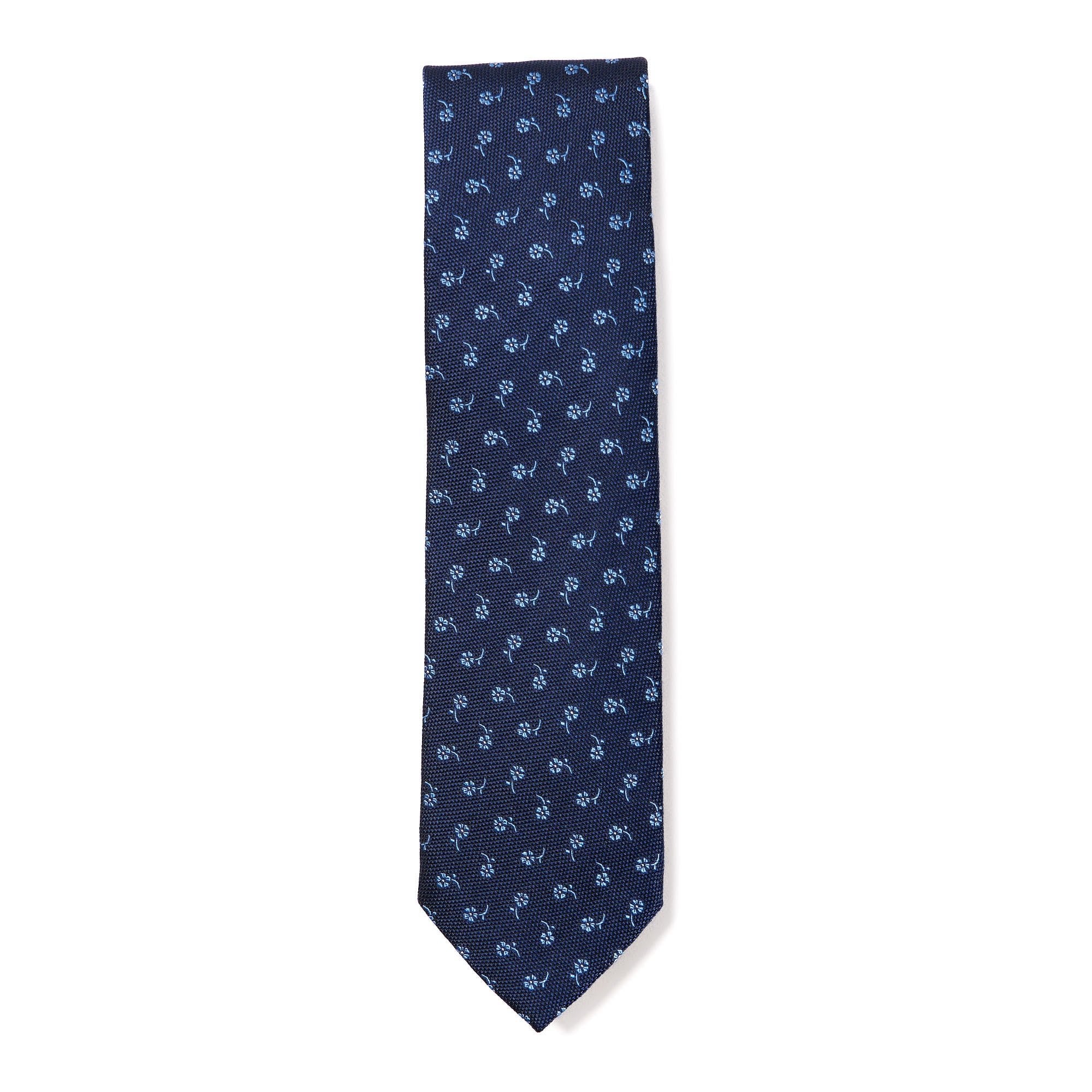 HENRY SARTORIAL X CANTINI Floral Tie NAVY/BLUE - Henry BucksTies68AW240070 - NAVYBLUE