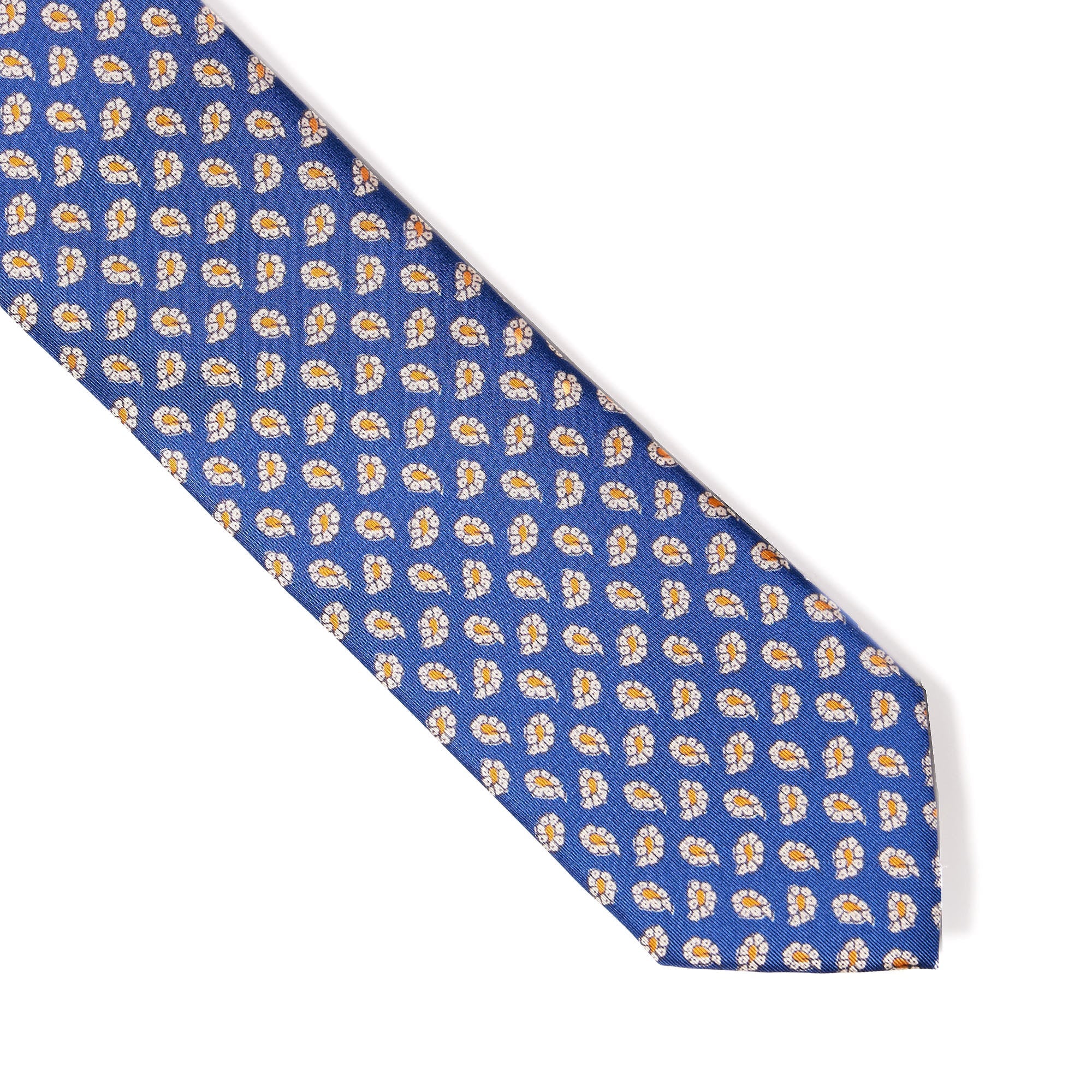 HENRY SARTORIAL X CANTINI Paisley Silk Tie DARK BLUE - Henry BucksTies68AW240086 - DARKBLUE