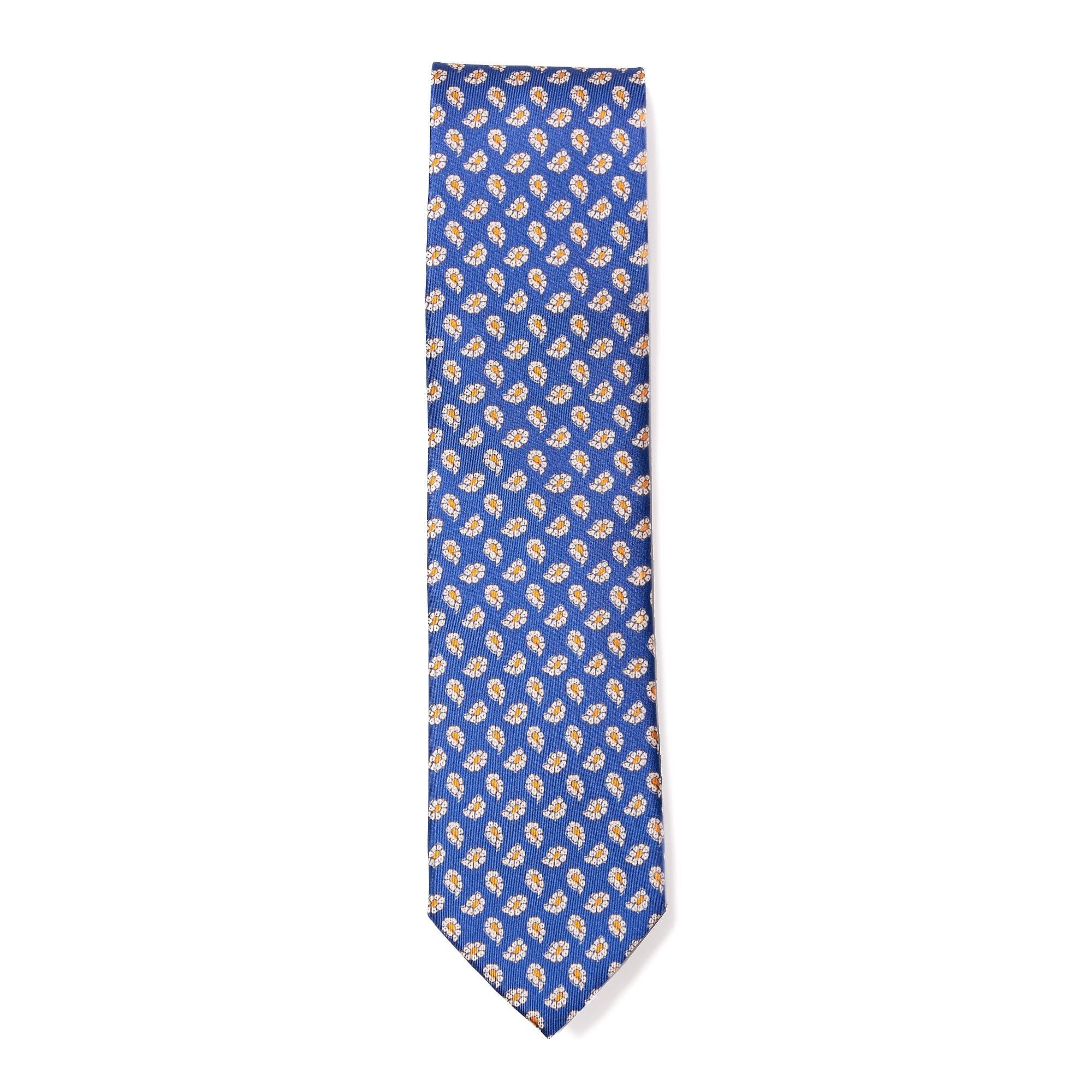 HENRY SARTORIAL X CANTINI Paisley Silk Tie DARK BLUE - Henry BucksTies68AW240086 - DARKBLUE