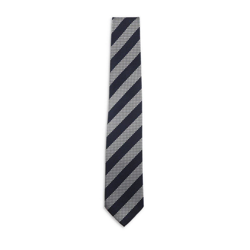 HENRY SARTORIAL X CANTINI Plain Silk Tie NAVY/WHITE - Henry Bucks