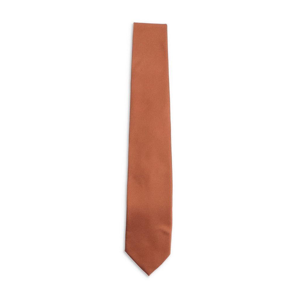 HENRY SARTORIAL X CANTINI Plain Silk Tie TOBACCO - Henry Bucks