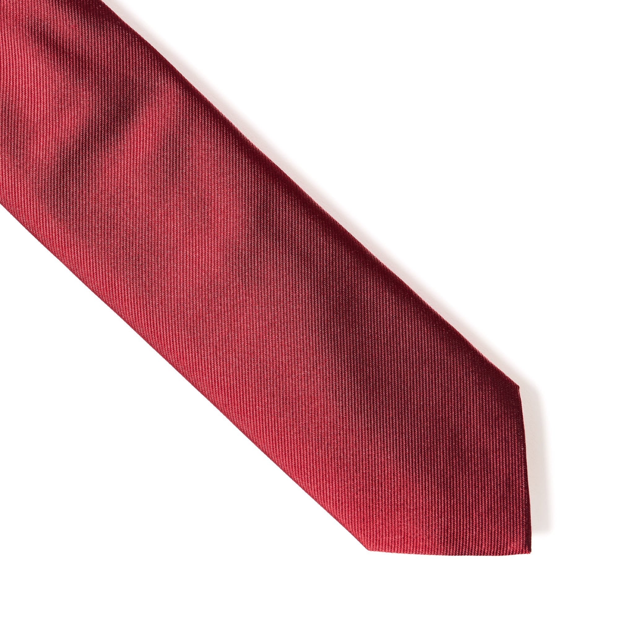 HENRY SARTORIAL X CANTINI Plain Woven Tie RED - Henry BucksTies68AW240083 - RED