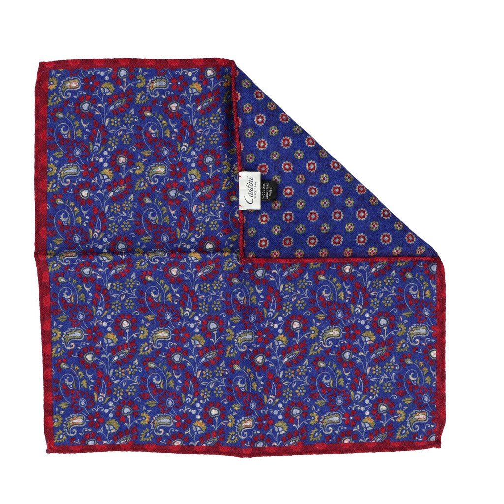 HENRY SARTORIAL X CANTINI Pocket Square ROYAL BLUE - Henry Bucks