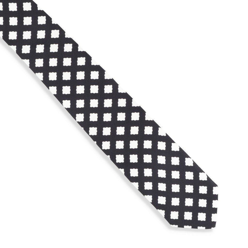 HENRY SARTORIAL X CANTINI Printed Cross Tie BLACK/WHITE - Henry Bucks