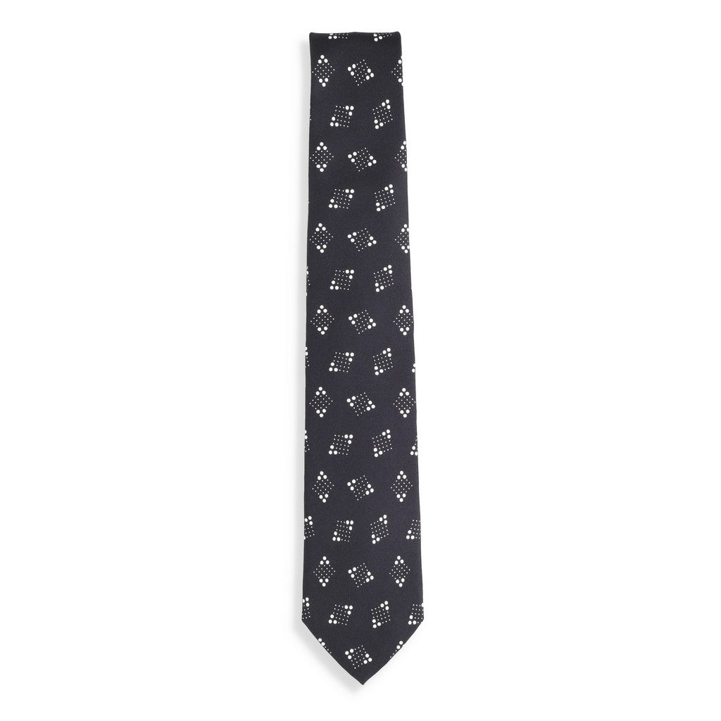 HENRY SARTORIAL X CANTINI Printed Multi Tie BLACK/WHITE - Henry Bucks