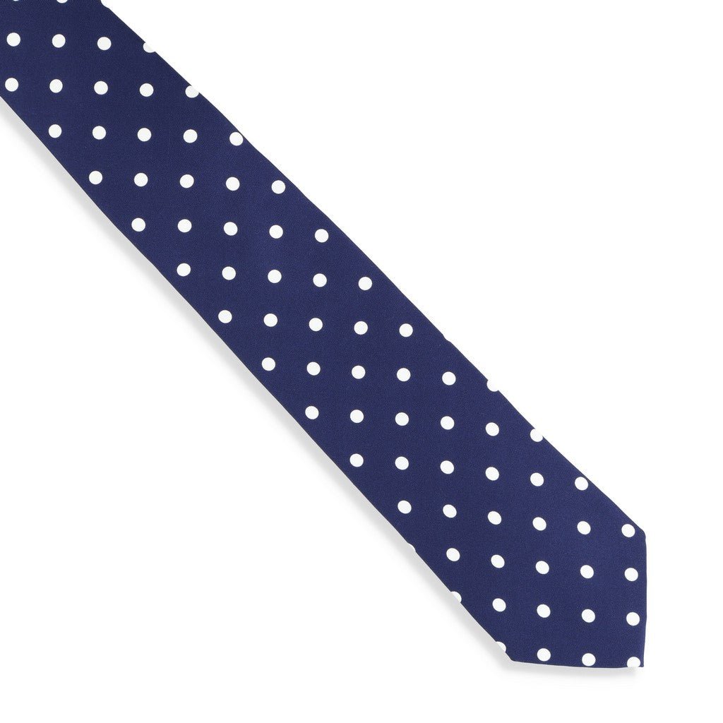 HENRY SARTORIAL X CANTINI Printed Polka Dot Tie BLUE - Henry Bucks