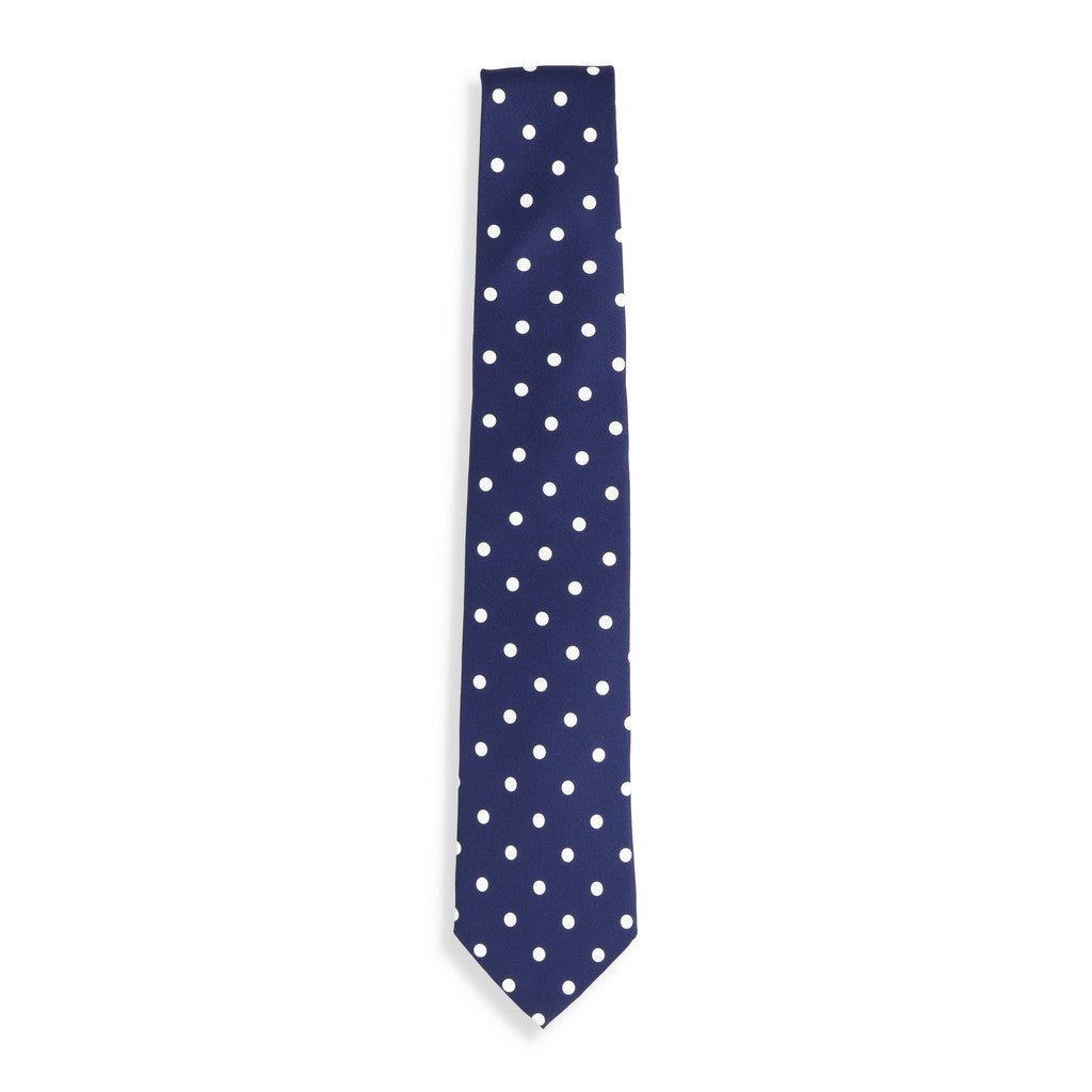 HENRY SARTORIAL X CANTINI Printed Polka Dot Tie BLUE - Henry Bucks