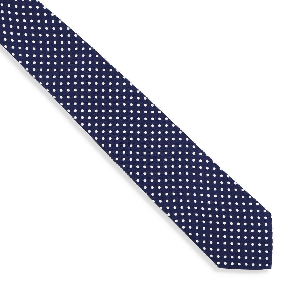 HENRY SARTORIAL X CANTINI Printed Polka Dot Tie BLUE - Henry Bucks