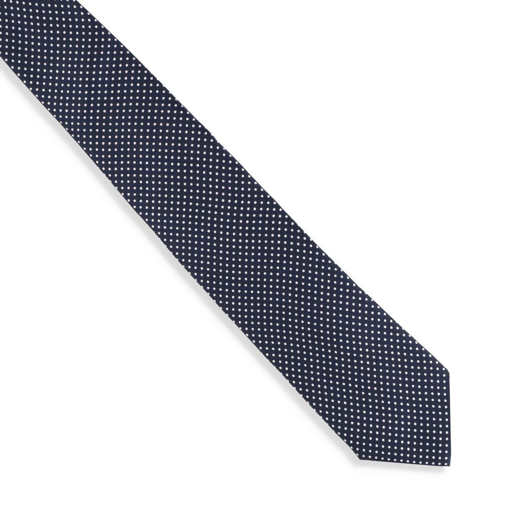 HENRY SARTORIAL X CANTINI Printed Polka Dot Tie NAVY - Henry Bucks