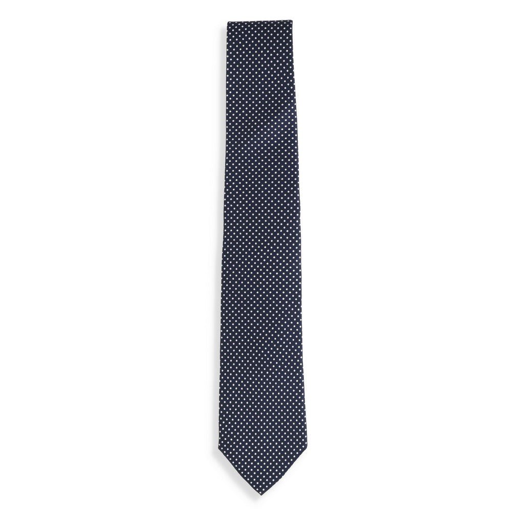 HENRY SARTORIAL X CANTINI Printed Polka Dot Tie NAVY - Henry Bucks