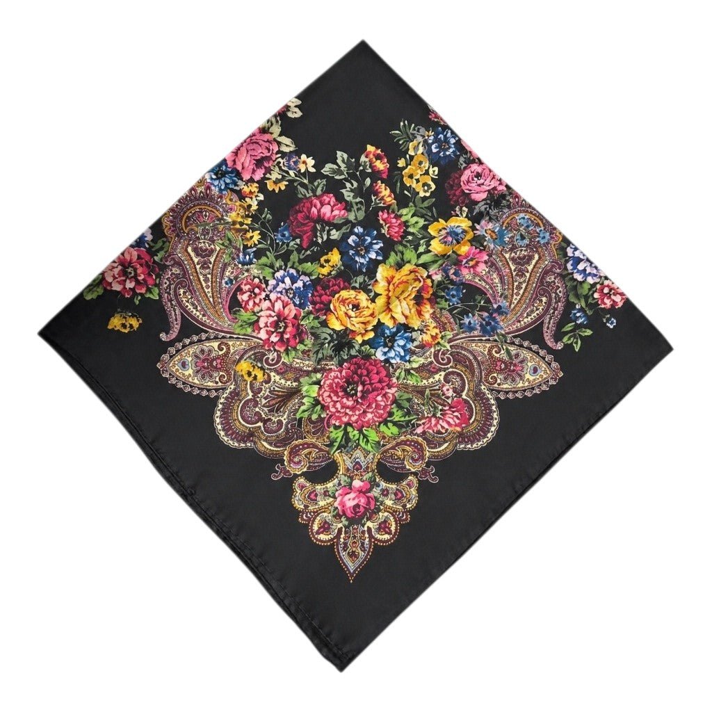HENRY SARTORIAL X CANTINI Printed Silk Scarf BLACK - Henry Bucks
