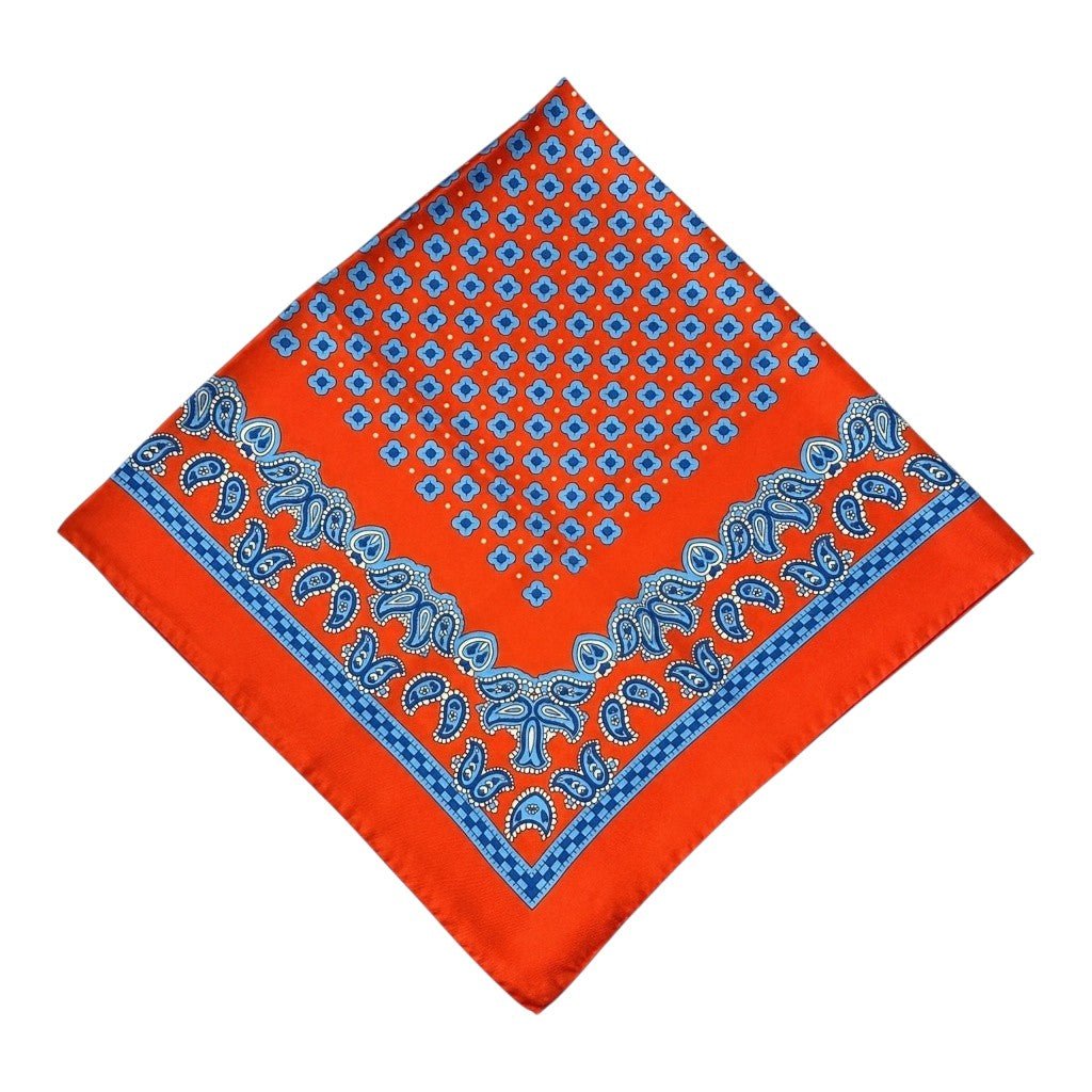 HENRY SARTORIAL X CANTINI Printed Silk Scarf RED - Henry Bucks