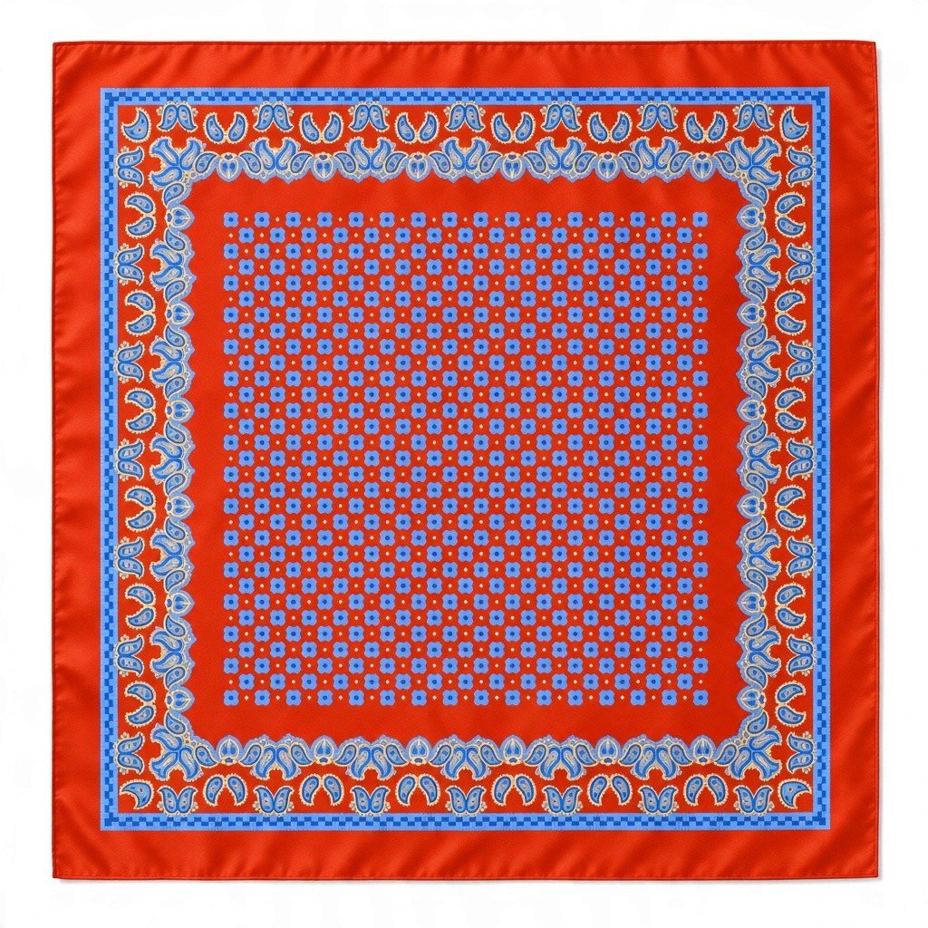 HENRY SARTORIAL X CANTINI Printed Silk Scarf RED - Henry Bucks