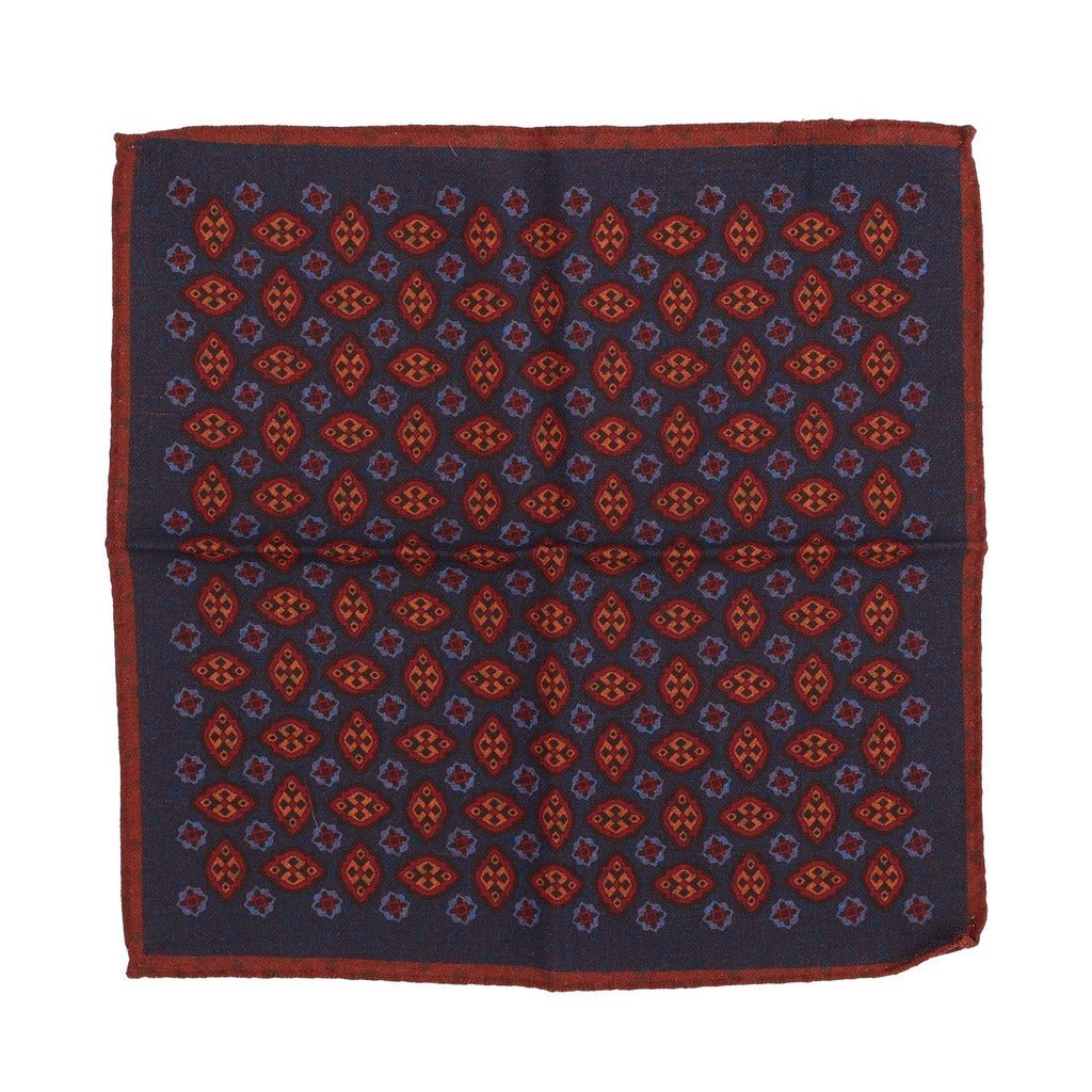HENRY SARTORIAL X CANTINI Reversible Printed Pocket Square NAVY - Henry Bucks
