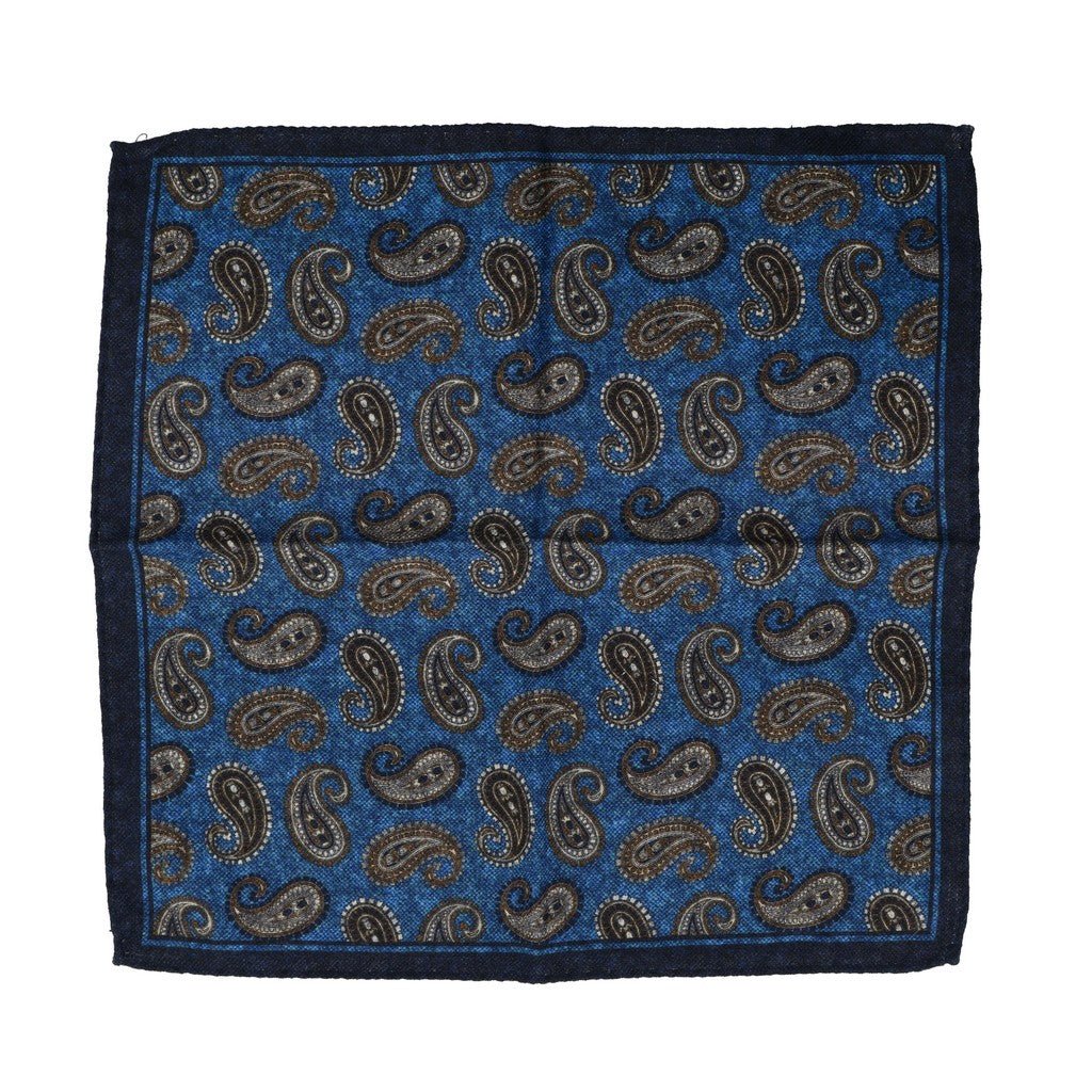 HENRY SARTORIAL X CANTINI Reversible Printed Pocket Square ROYAL BLUE - Henry Bucks