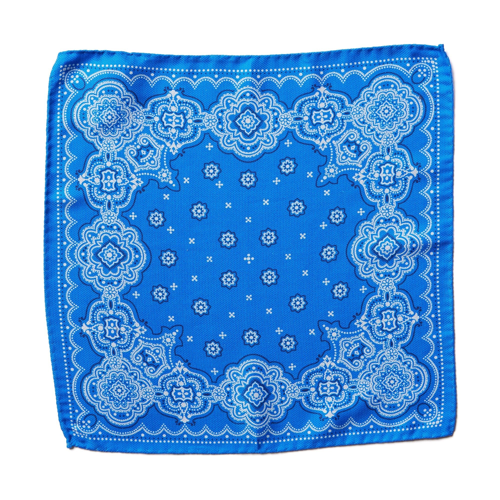 HENRY SARTORIAL X CANTINI Silk Pocket Square BLUE - Henry BucksPocket Squares68AW240091 - BLUE