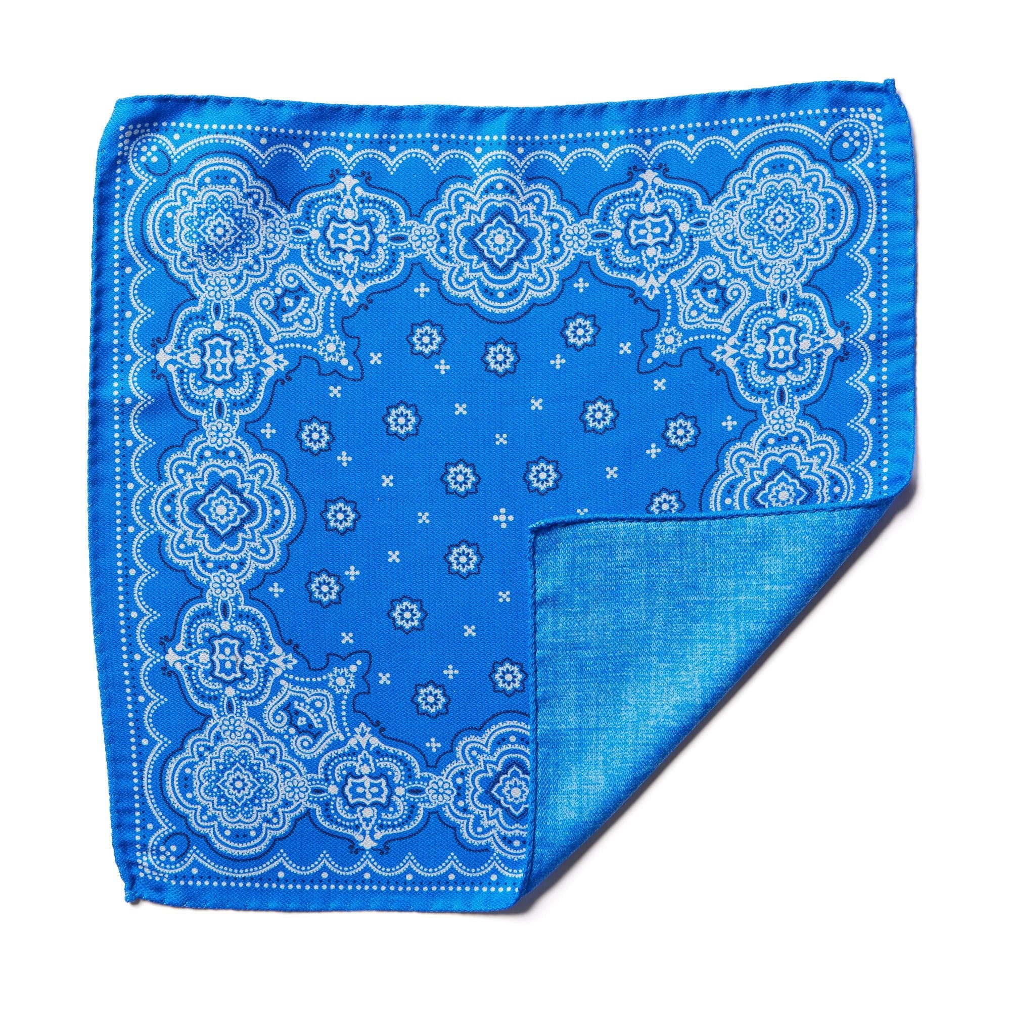 HENRY SARTORIAL X CANTINI Silk Pocket Square BLUE - Henry BucksPocket Squares68AW240091 - BLUE