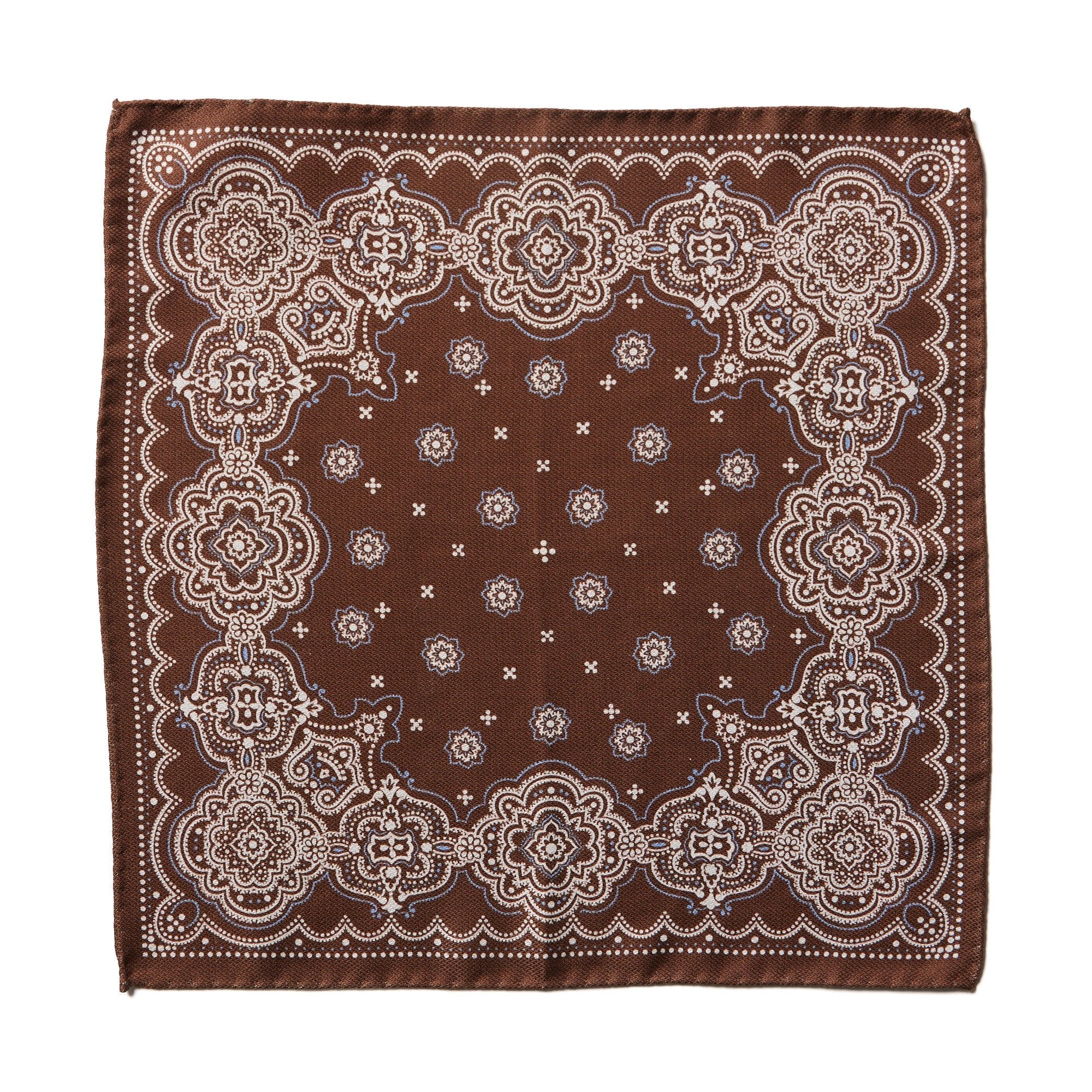 HENRY SARTORIAL X CANTINI Silk Pocket Square BROWN - Henry BucksPocket Squares68AW240091 - BRWN