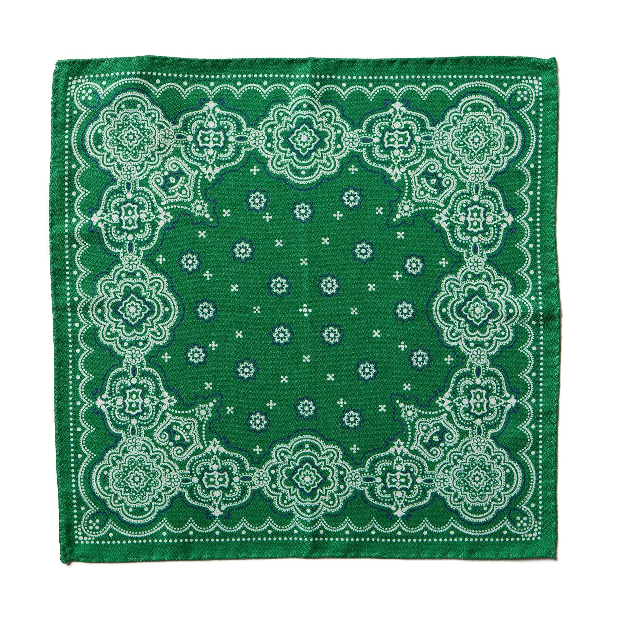 HENRY SARTORIAL X CANTINI Silk Pocket Square GREEN - Henry BucksPocket Squares68AW240091 - GREN