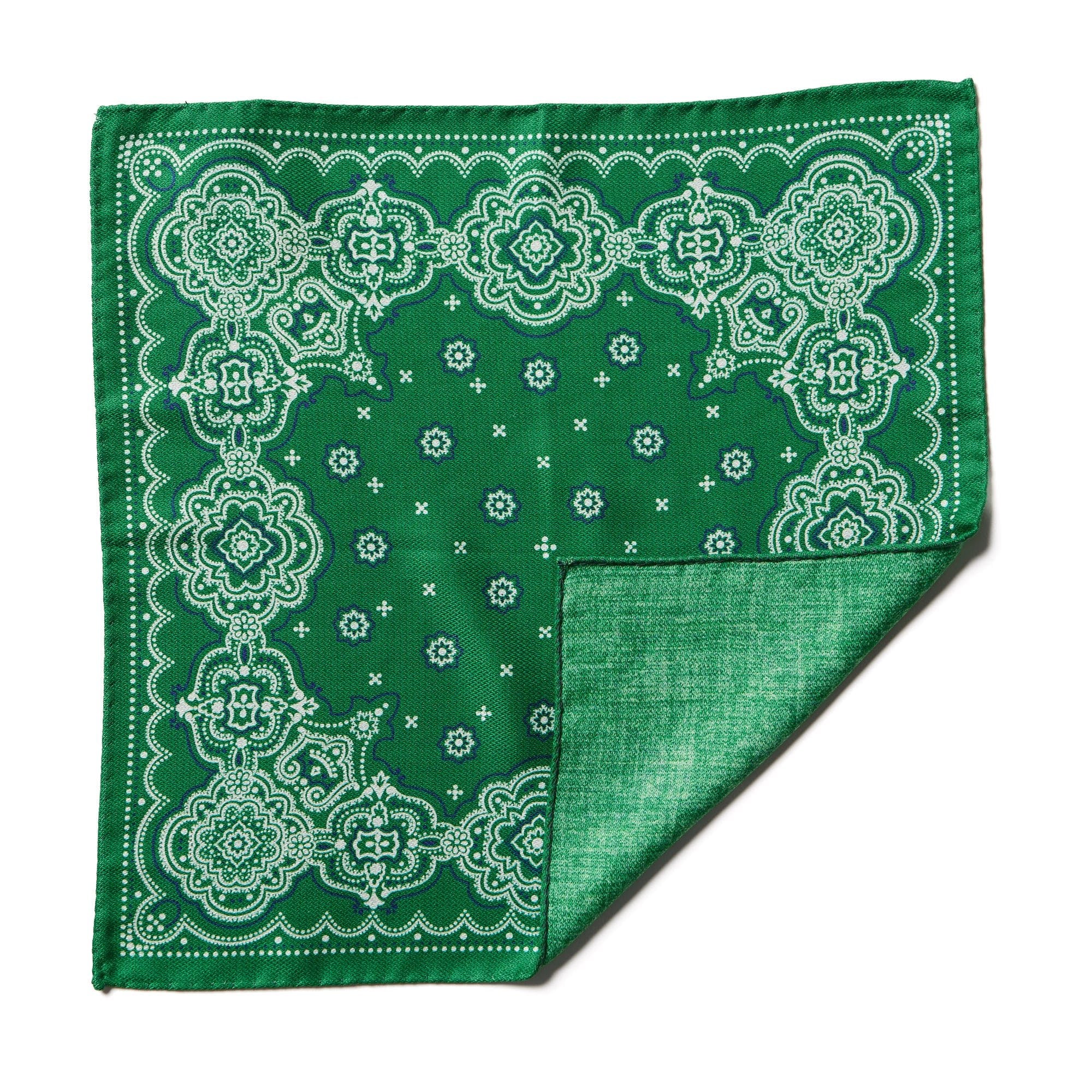 HENRY SARTORIAL X CANTINI Silk Pocket Square GREEN - Henry BucksPocket Squares68AW240091 - GREN