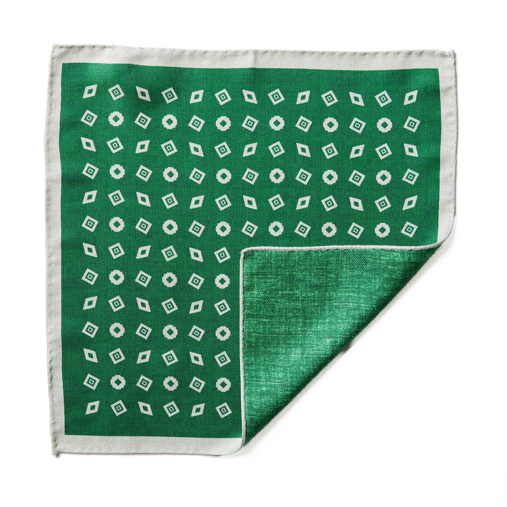 HENRY SARTORIAL X CANTINI Silk Pocket Square GREEN - Henry BucksPocket Squares68AW240092 - GREN